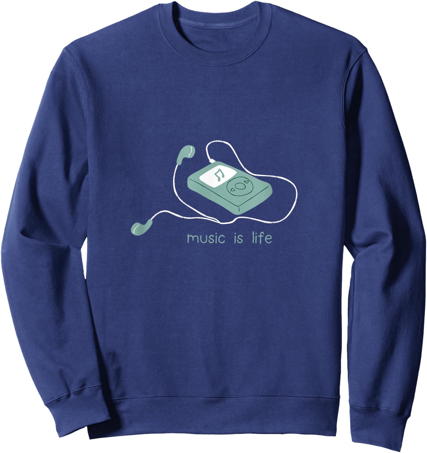 Music Vintage Retro Melody Mp3 Player Life Sweatshirt - Sweatshirt | Navy