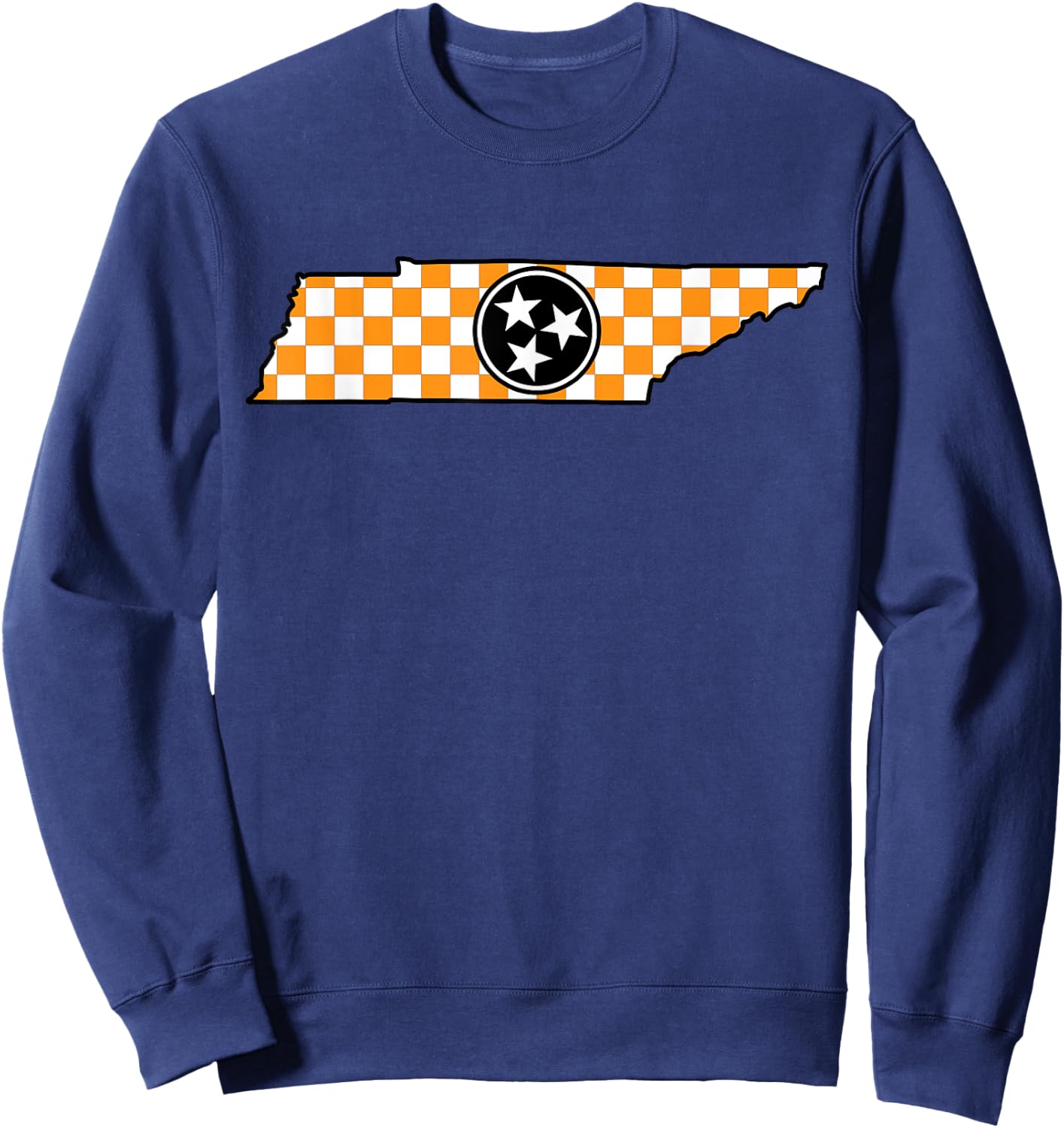 Volunteer State Orange/White Checkerboard Tri-Star Tennessee Sweatshirt - Sweatshirt | Navy