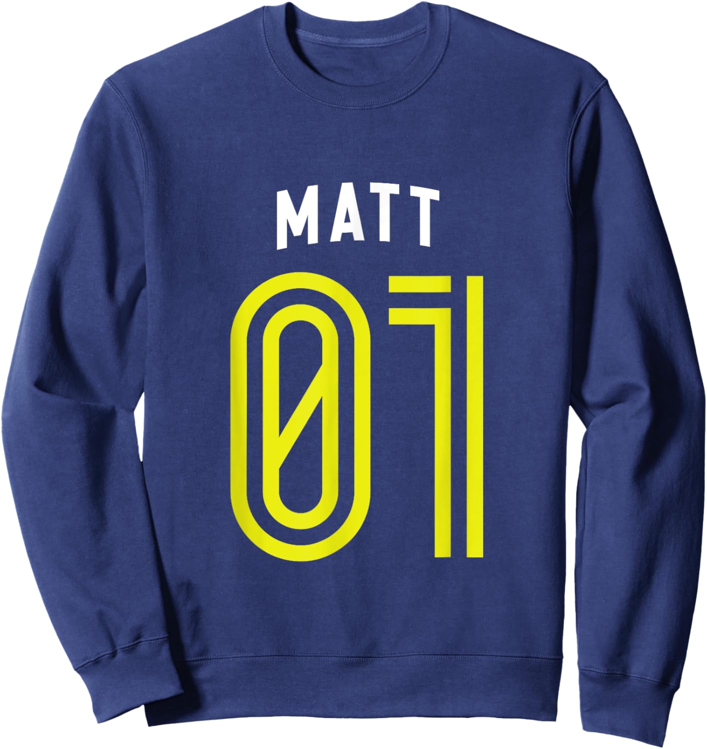 MATT 01 - Number One Team Sports Fan Varsity Style Sweatshirt - Sweatshirt | Navy