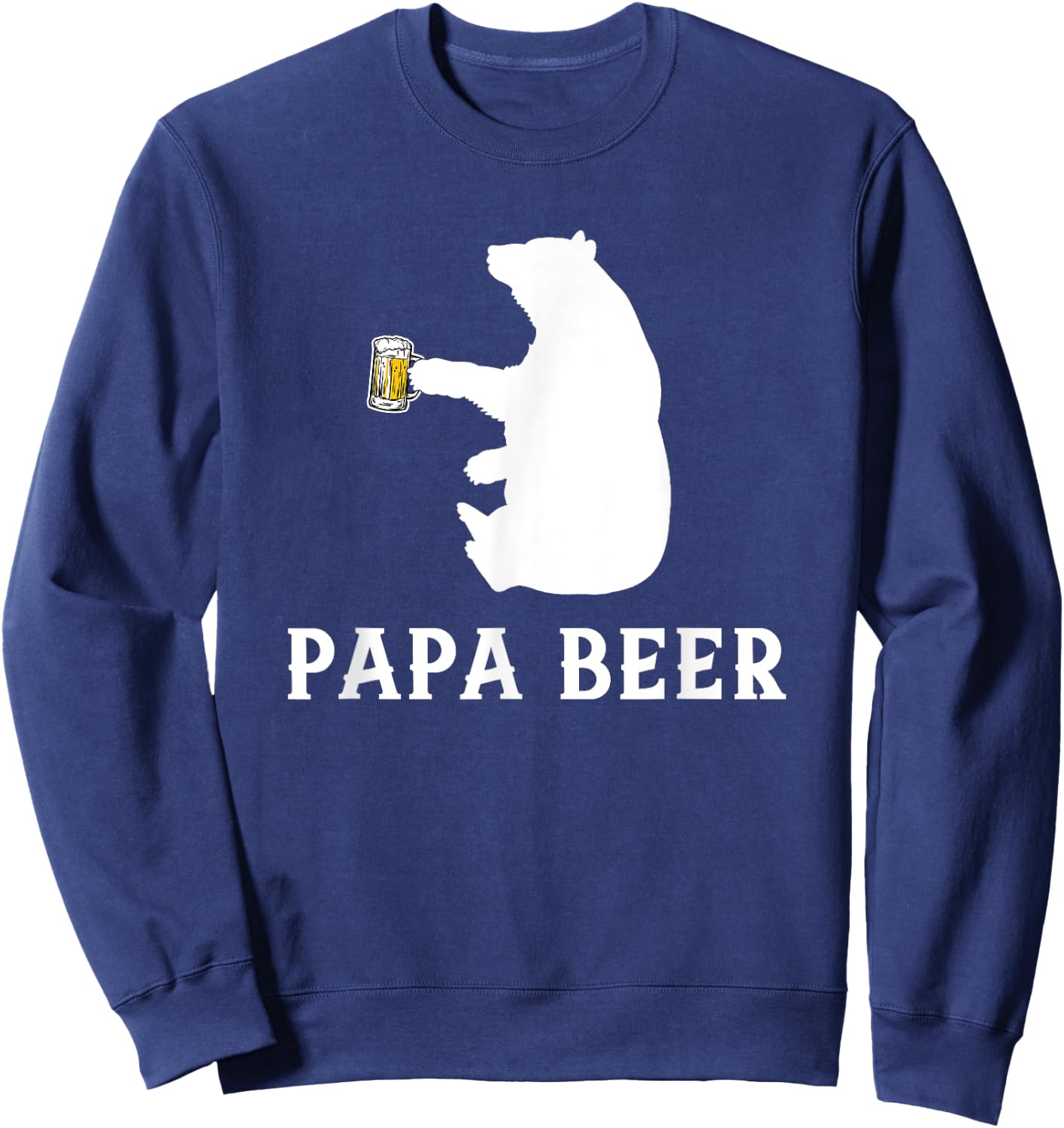 Papa Beer Shirt, Papa Bear Father's Day Gift Sweatshirt - Sweatshirt | Navy