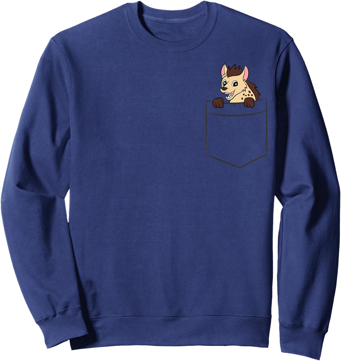Hyena In The Pocket Cute Spotted Hyena Sweatshirt - Sweatshirt | Navy