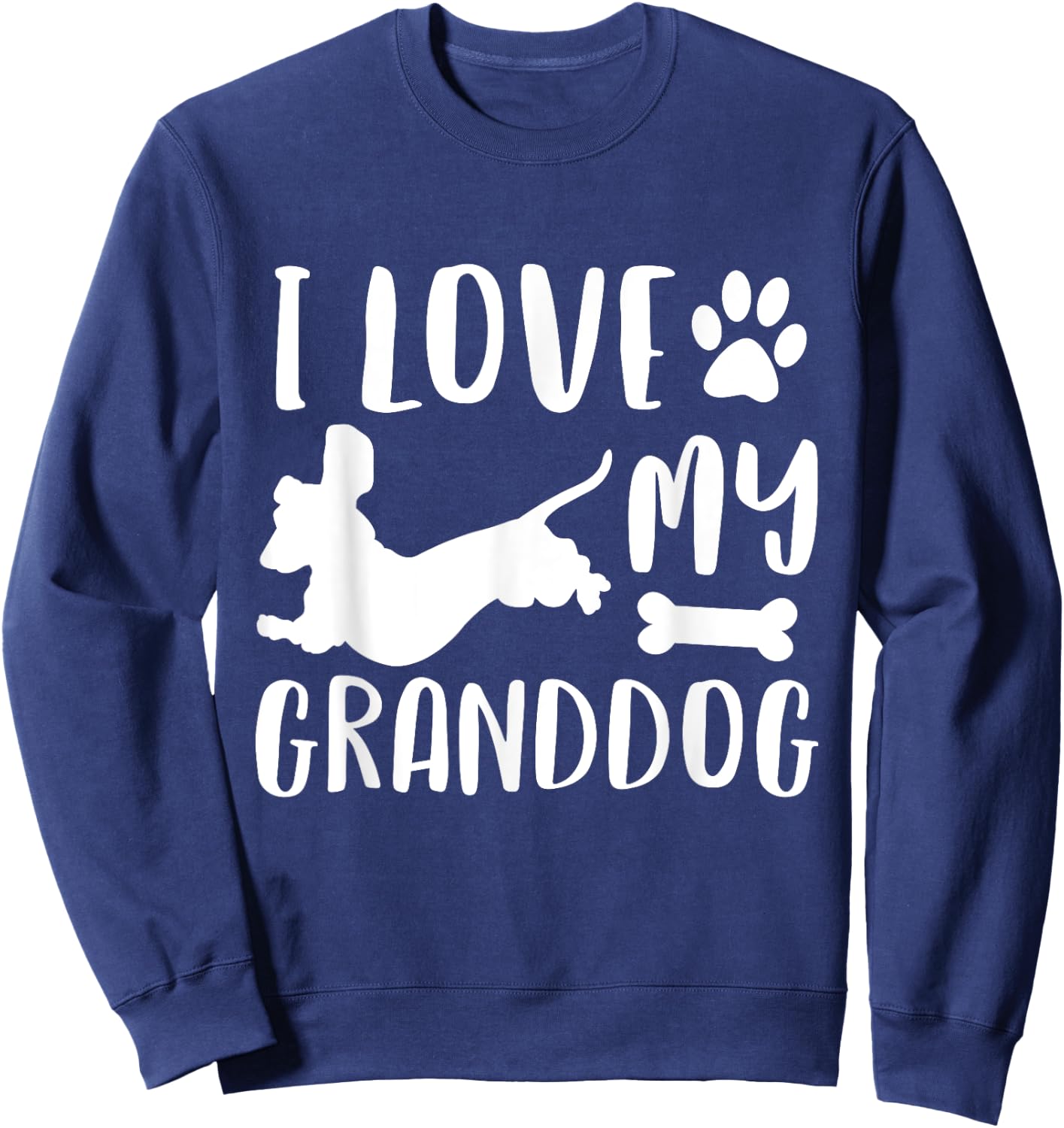 Dachshund Dog Grandma Grandpa Shirt Granddog T Shirt Gift Women Girls Kids Sweatshirt - Sweatshirt | Navy