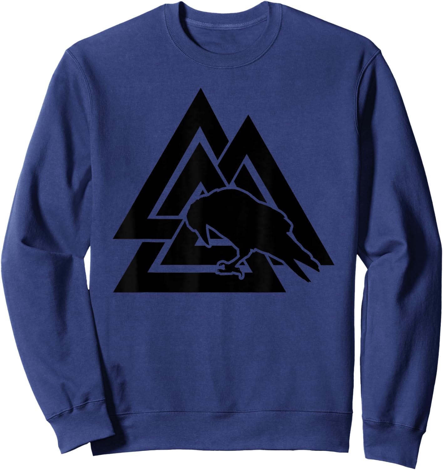 Valhalla Symbol Odin Crow Viking Warrior Sweatshirt - Sweatshirt | Navy