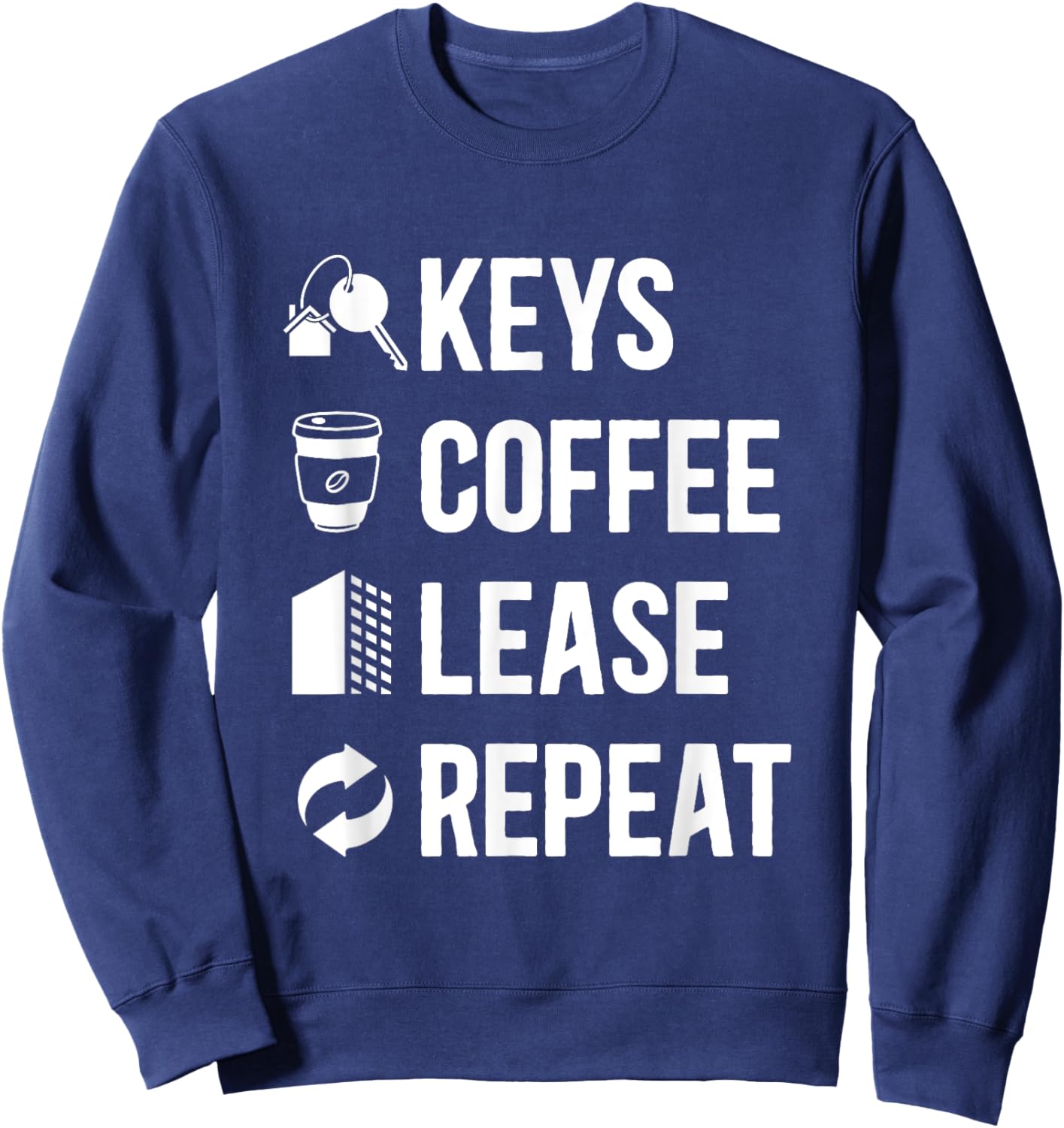 Keys Coffee Lease Repeat Property Management Sweatshirt - Sweatshirt | Navy