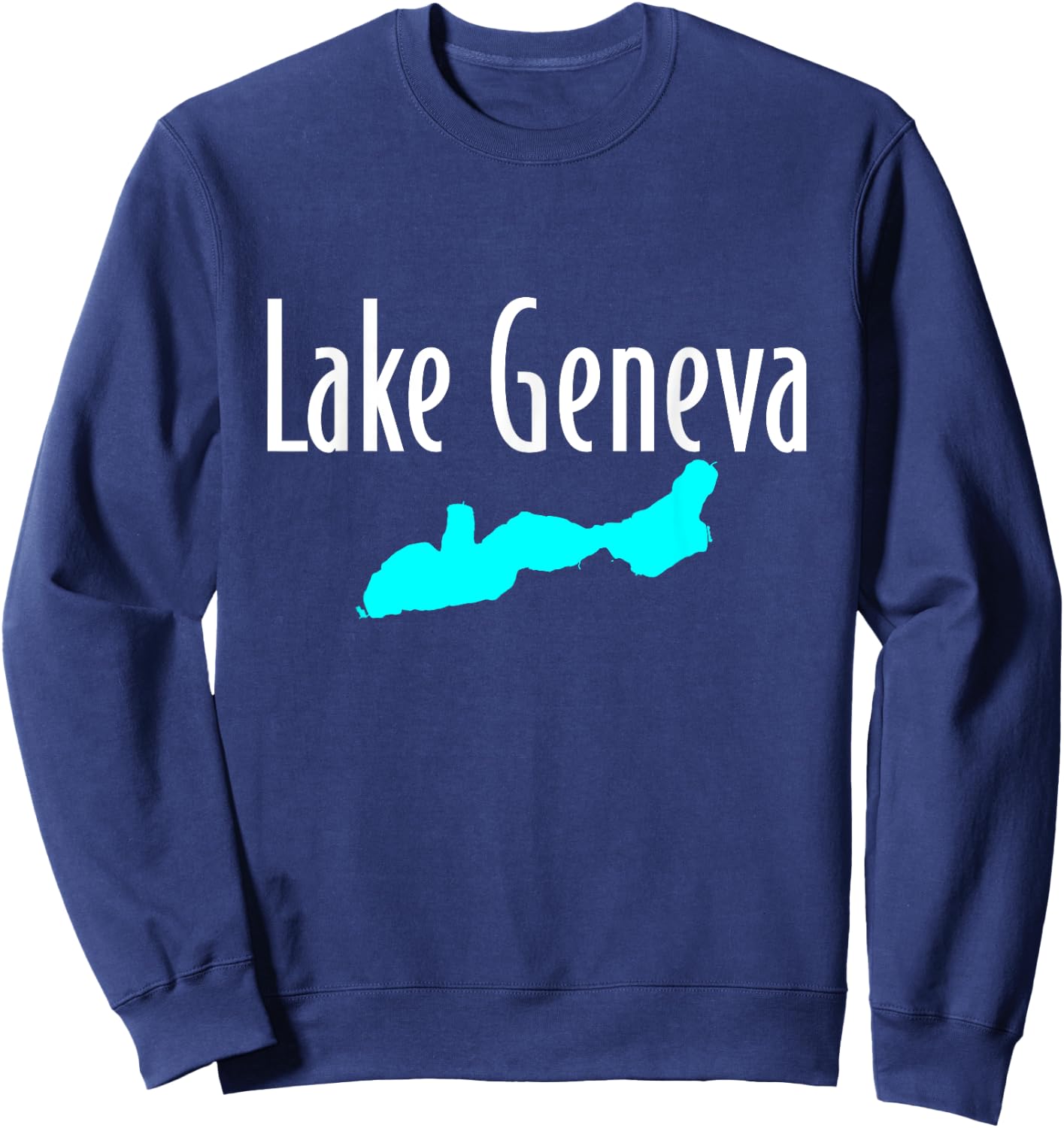 Minimalist Lake Geneva - Wisconsin Sweatshirt - Sweatshirt | Navy