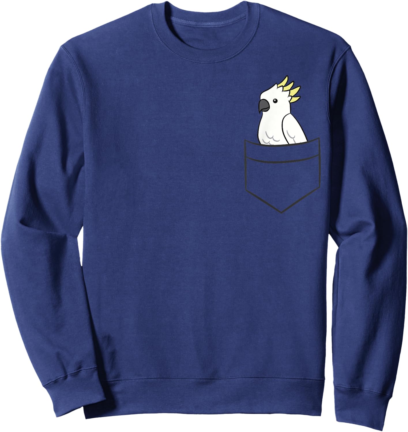 Cockatoo In The Pocket Cute Pocket Cockatoo Parrot Sweatshirt - Sweatshirt | Navy
