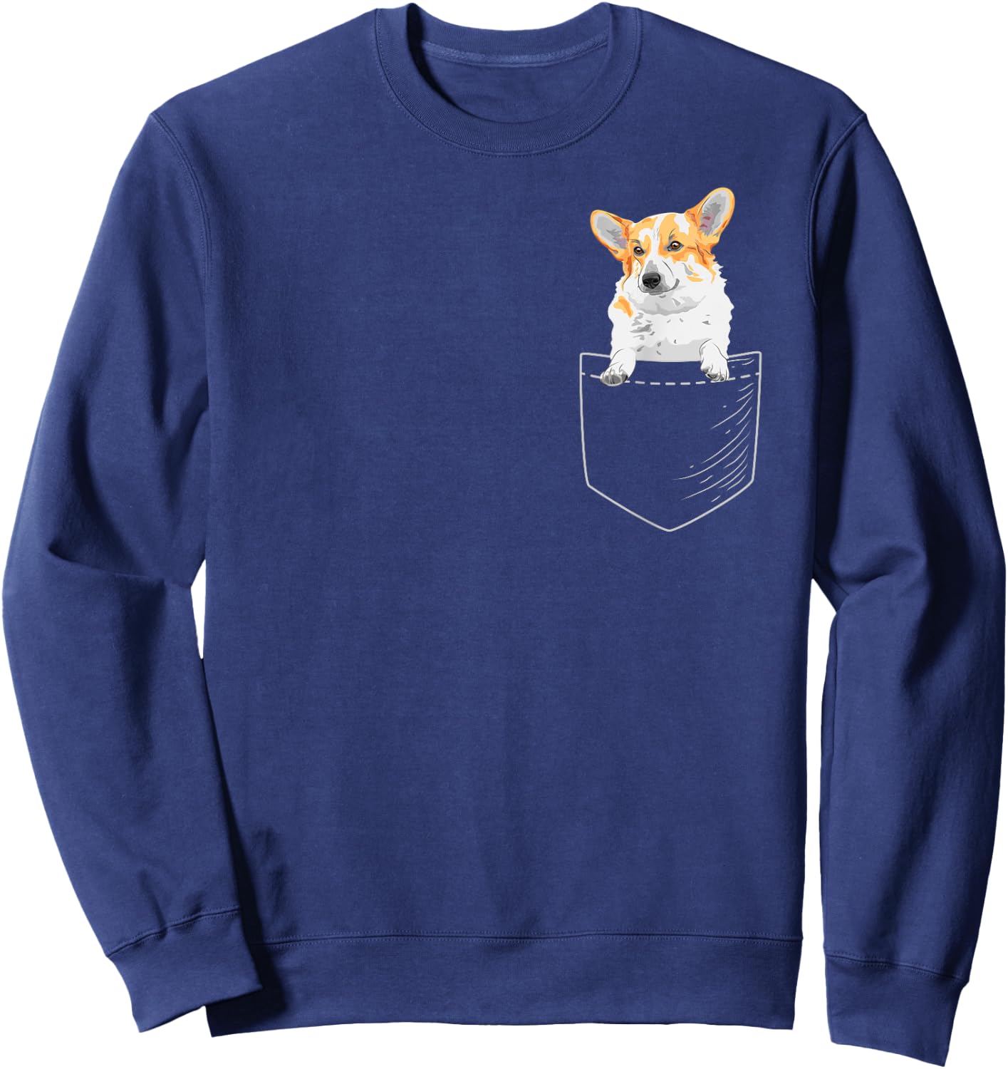 Cute Corgi in Pocket Dog Gift Women Men Sweatshirt - Sweatshirt | Navy