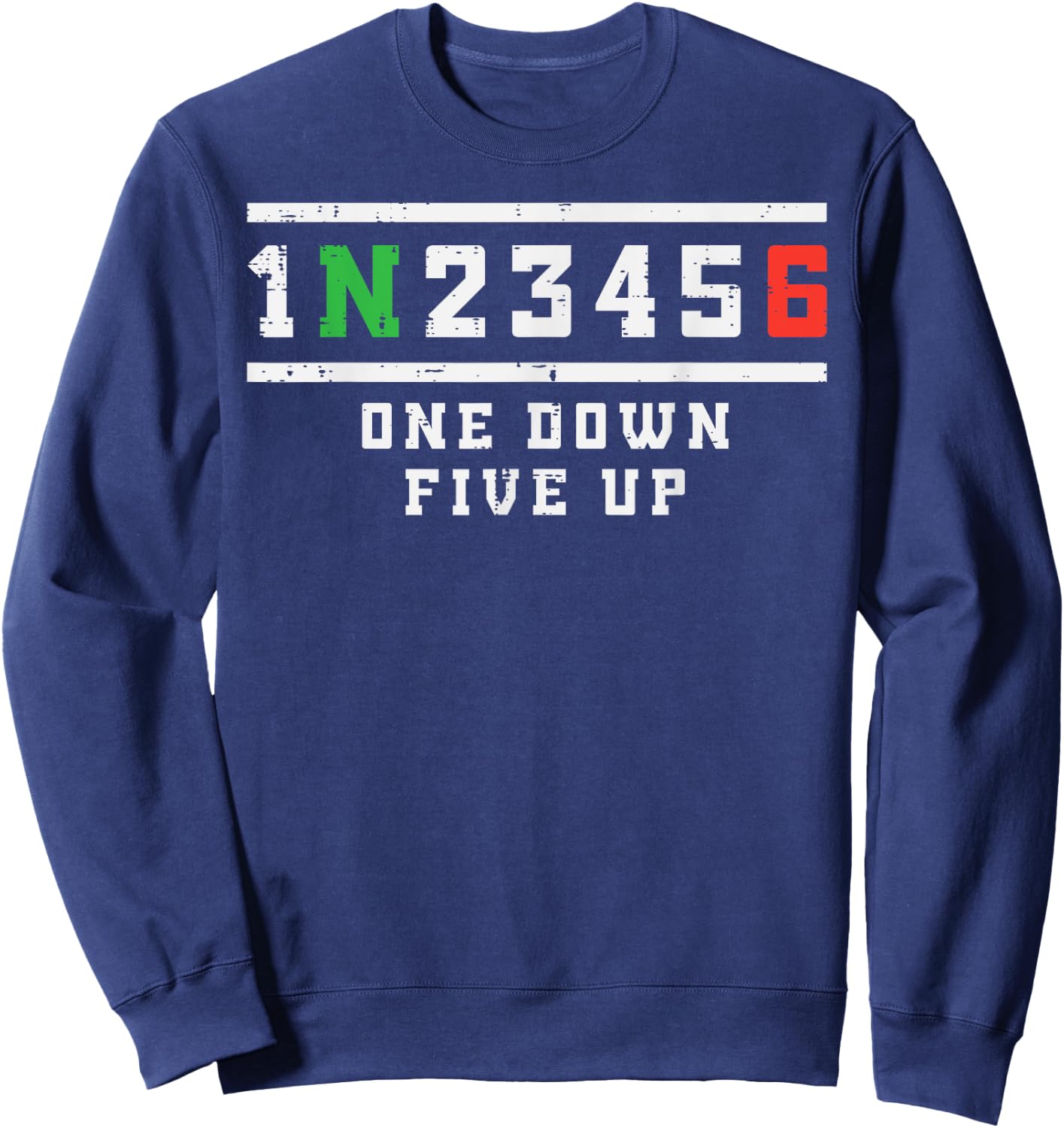 Motorcycle Gear Shift One Down Five Up Biker Men Women Kids Sweatshirt - Sweatshirt | Navy