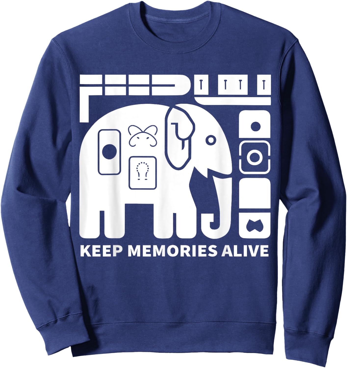 Keep Memories Alive Elephant Alzheimer's Awareness Purple Sweatshirt - Sweatshirt | Navy
