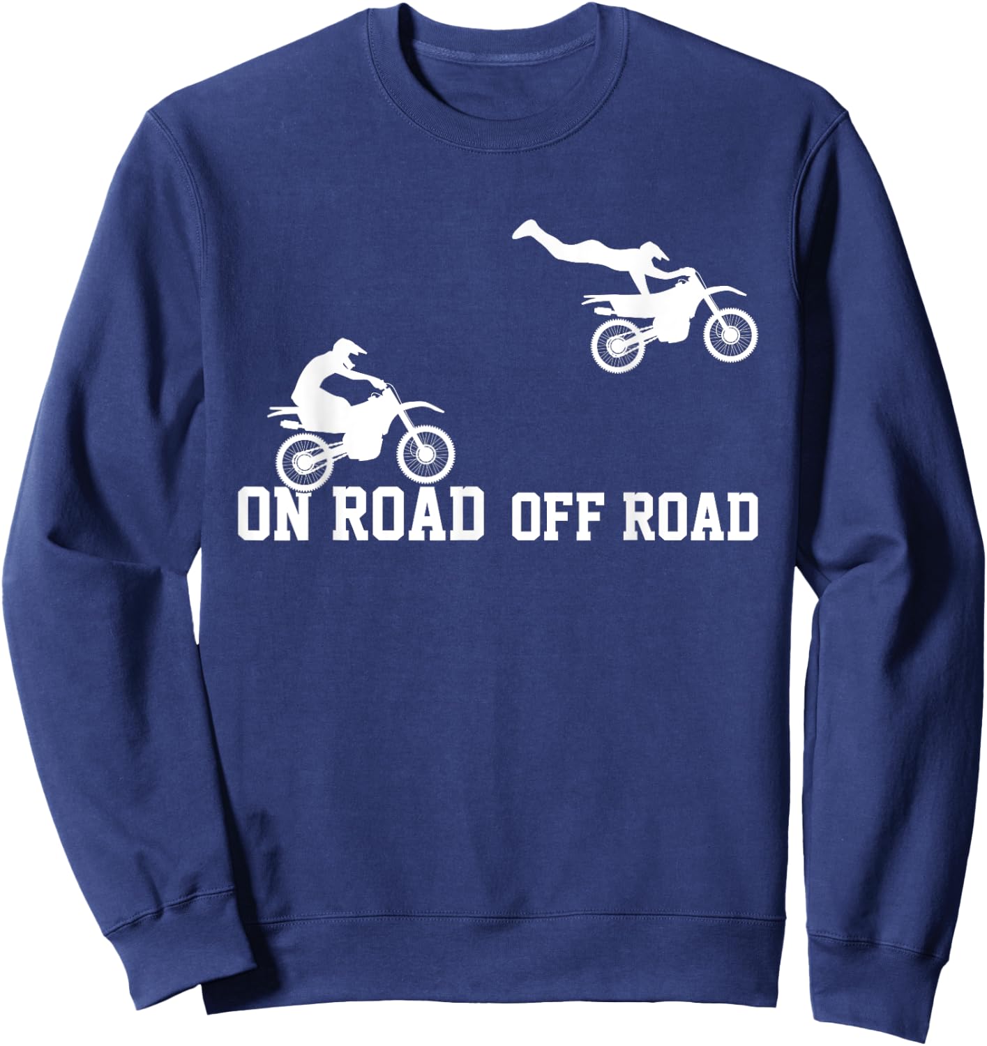 Kids motocross funny dirt bike toddler boy dirt biking Sweatshirt - Sweatshirt | Navy
