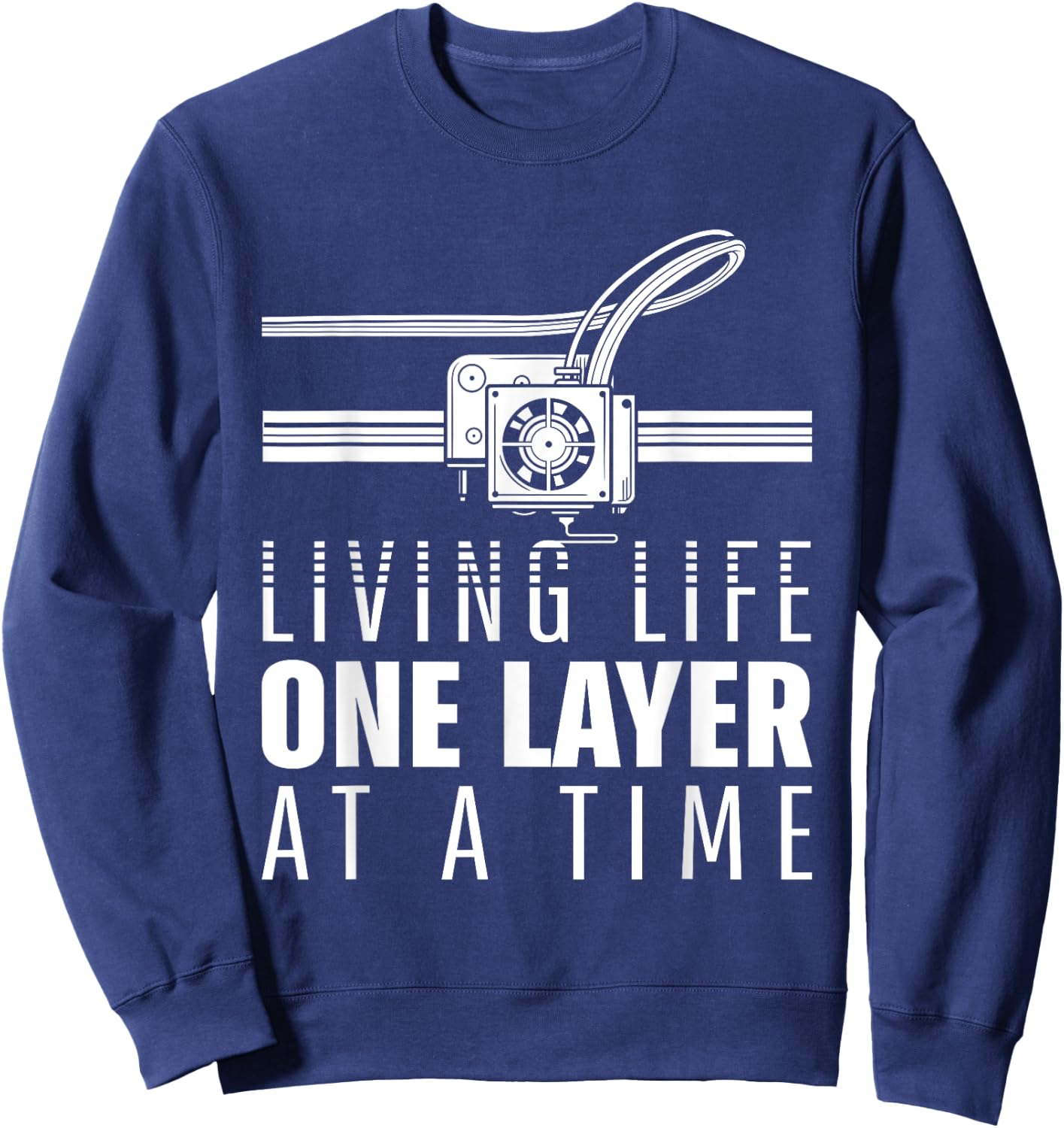 Funny 3D Print Printer Geeks Filament Printing Machine Lover Sweatshirt - Sweatshirt | Navy
