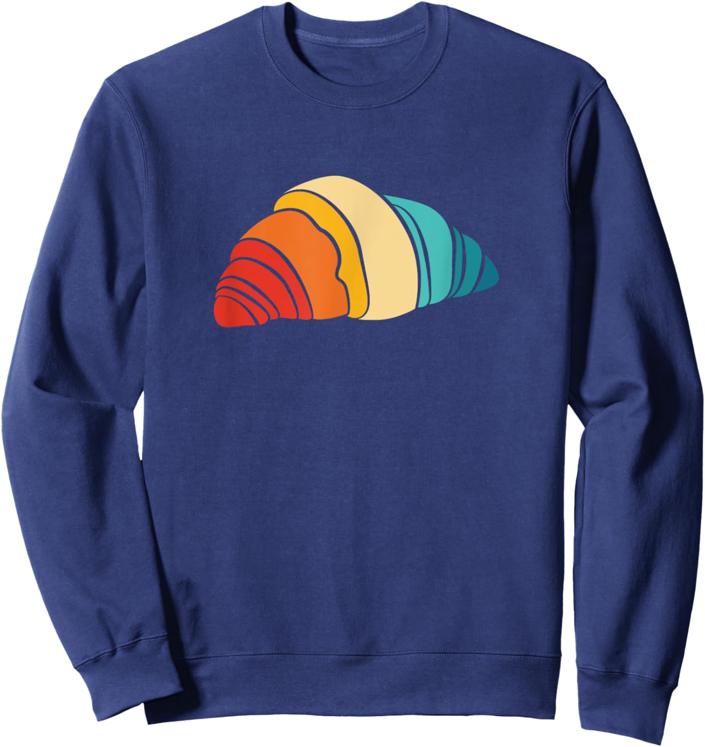 Retro French Bread Croissant For Croissant Lover Sweatshirt - Sweatshirt | Navy