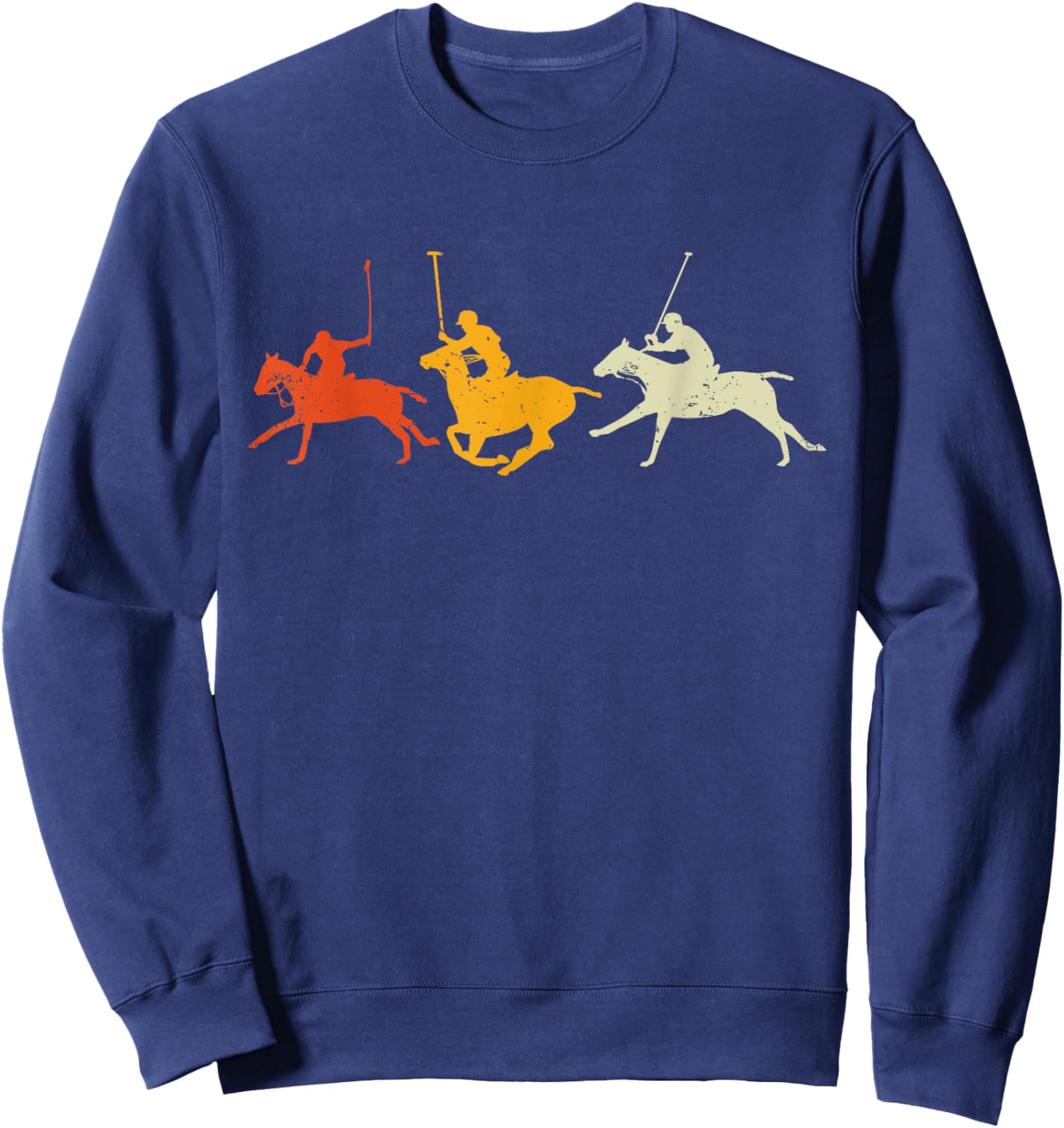 Polo Players Horseback Riding Horse Equestrian Sports Sweatshirt - Sweatshirt | Navy