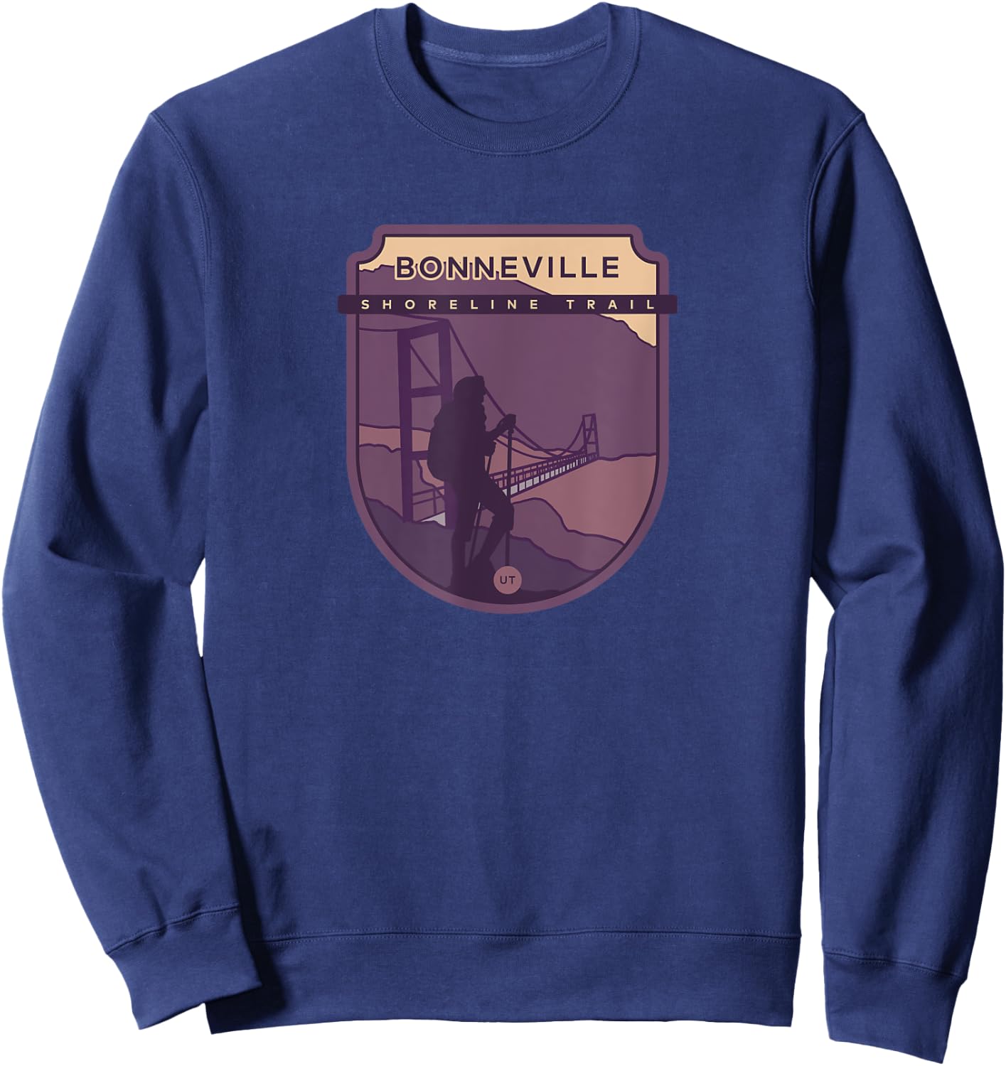 Bonneville Shoreline Trail – Utah hiker Sweatshirt - Sweatshirt | Navy