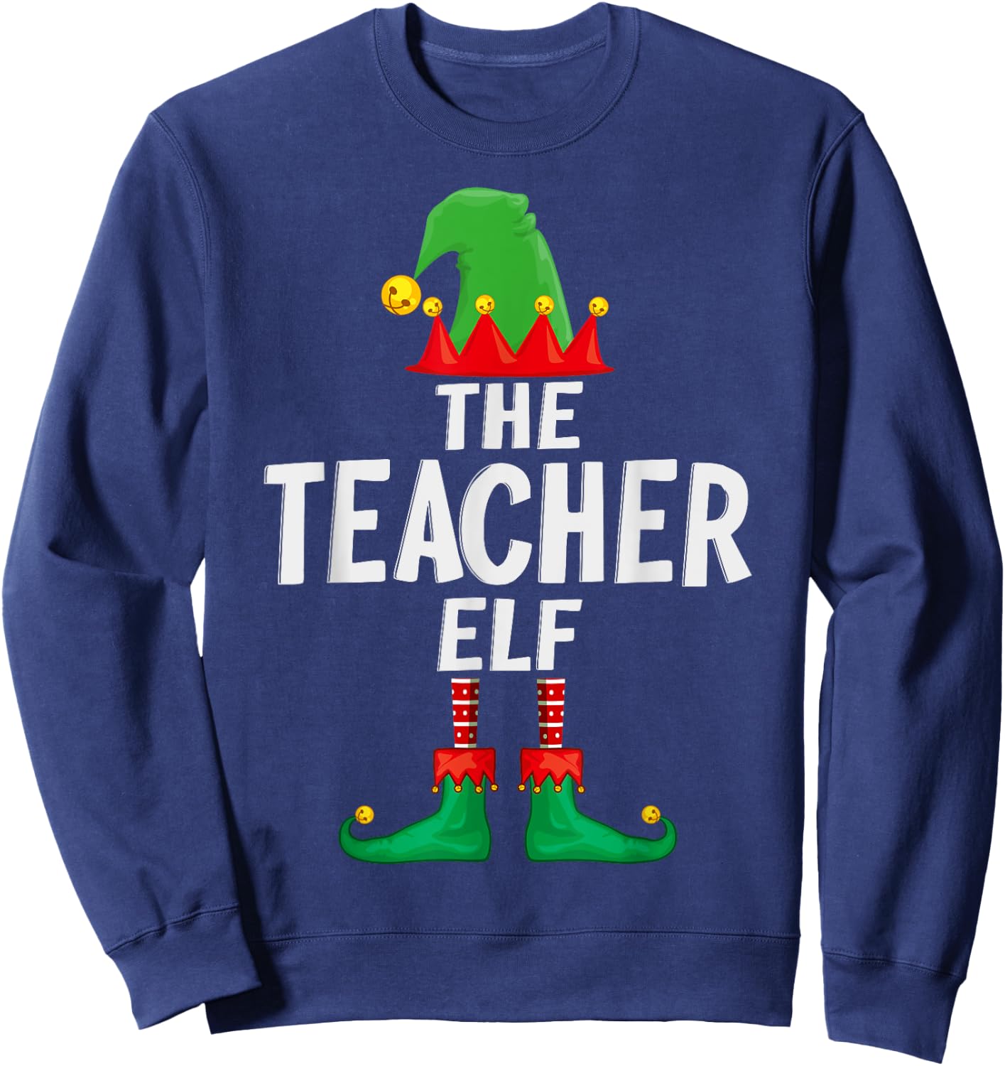 The Teacher Elf Matching Family Christmas Sweatshirt - Sweatshirt | Navy