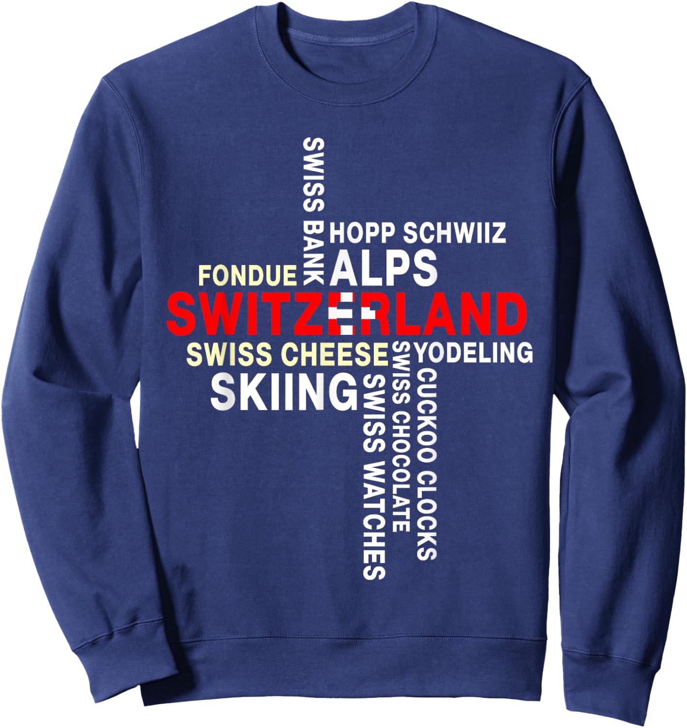 Switzerland National Day Swiss Culture Swiss Flag Sweatshirt - Sweatshirt | Navy