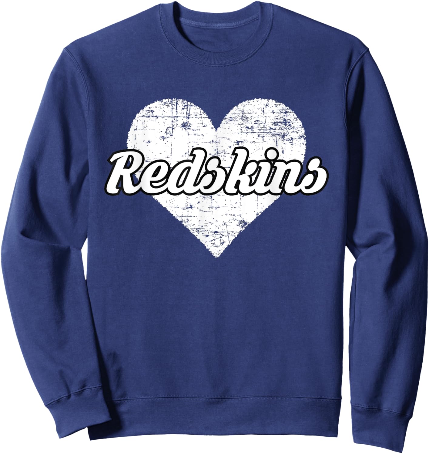 Redskins Over Distressed Heart Goshen Sweatshirt - Sweatshirt | Navy