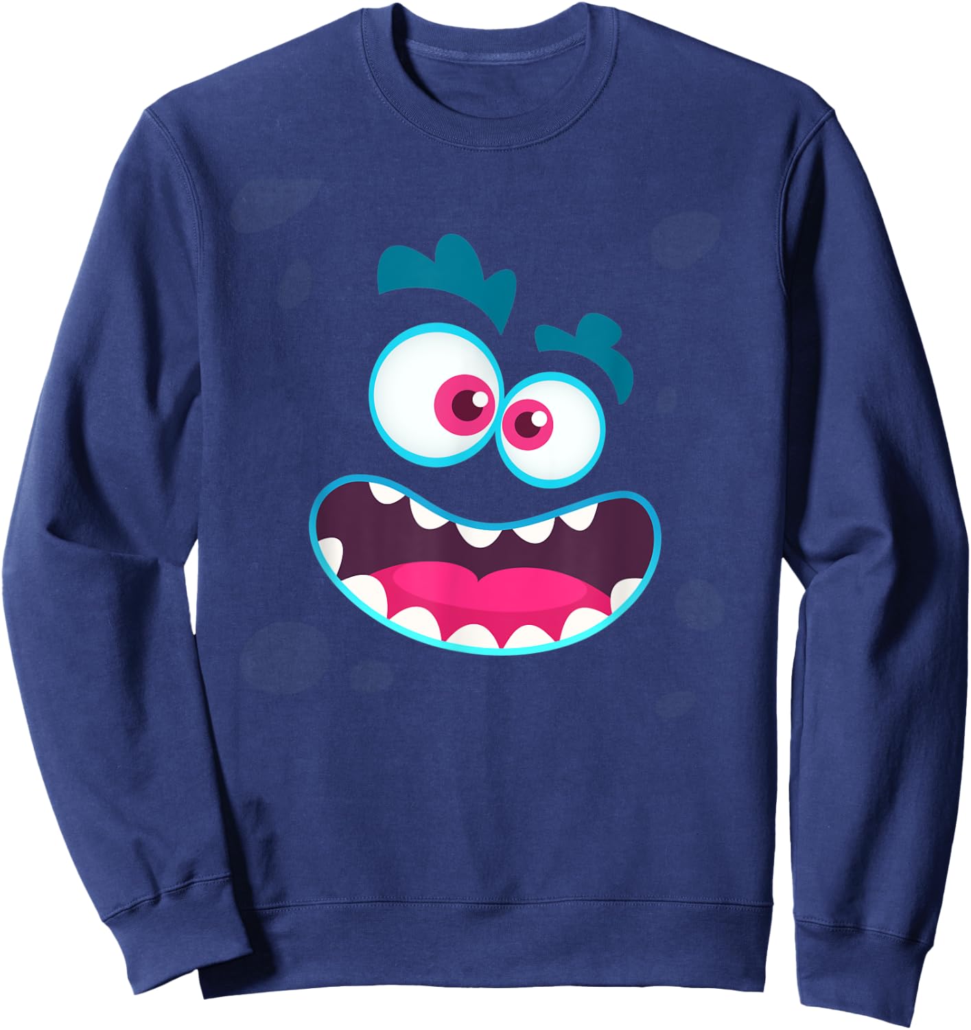 Cute Monster Face Emotion Halloween Costume Gift Sweatshirt - Sweatshirt | Navy