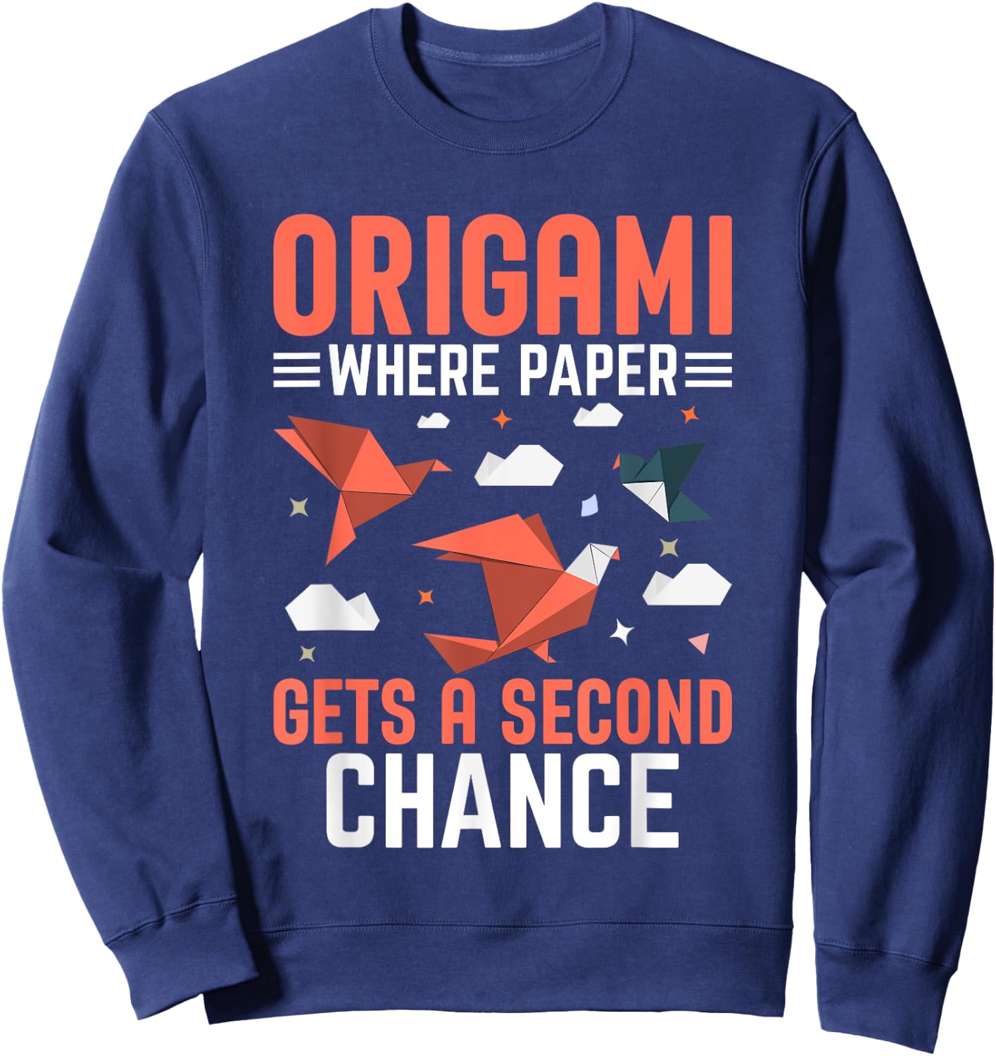 Where Paper get a second Chance Origami Sweatshirt - Sweatshirt | Navy