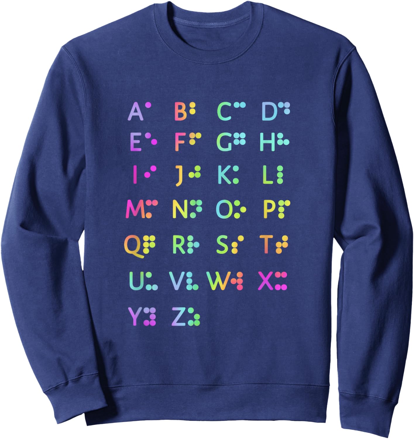 Retro Vibe Braille Alphabet Blind Awareness Sweatshirt - Sweatshirt | Navy