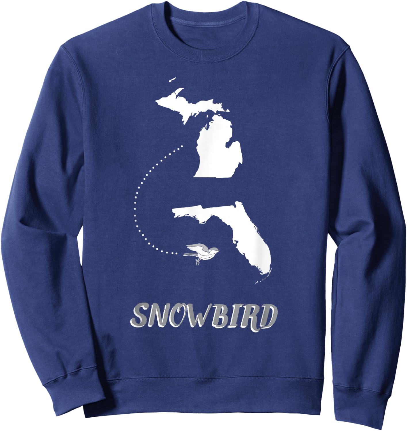Michigan Florida Snow Bird Gift - MI Summer FL Winter Men Women Girls Kids Sweatshirt - Sweatshirt | Navy