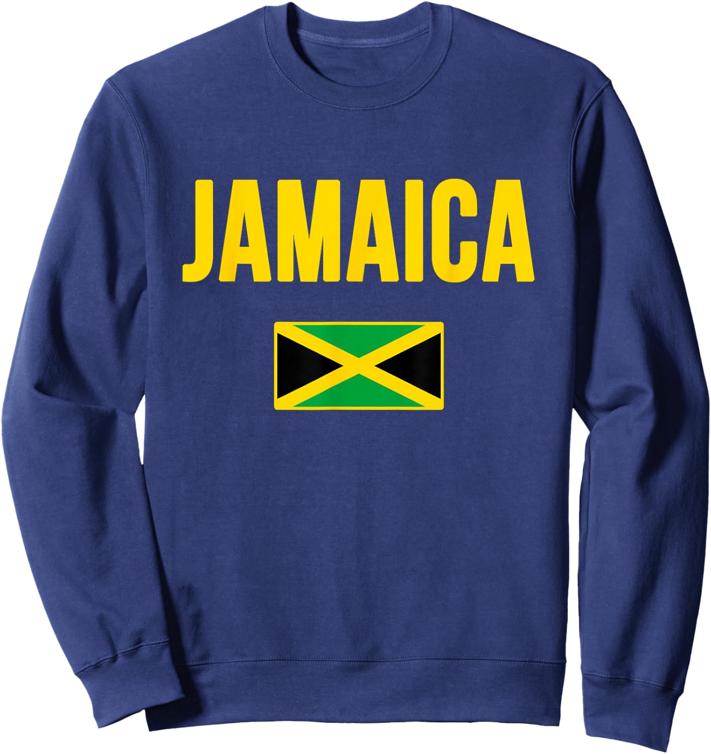 Jamaica Flag Graphic Yellow Green Black Pride Sweatshirt - Sweatshirt | Navy