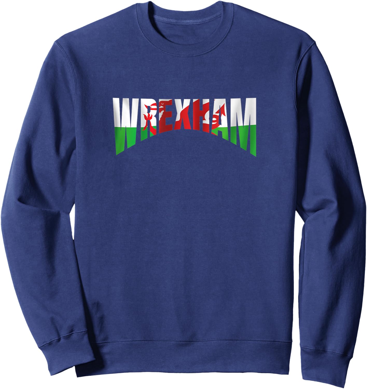 Wrexham Apparel Merchandise Wales Flag Welsh Dragon Sweatshirt - Sweatshirt | Navy