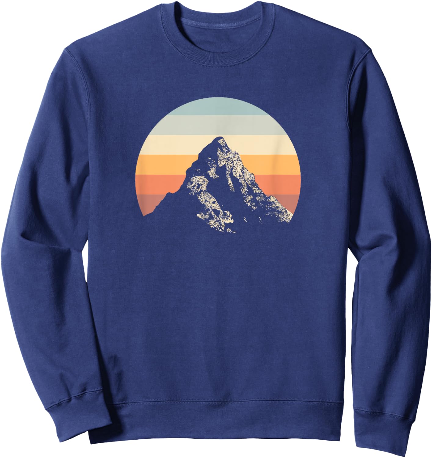 Mountain Sunset Circle Rainbow Outdoor Nature Sweatshirt - Sweatshirt | Navy