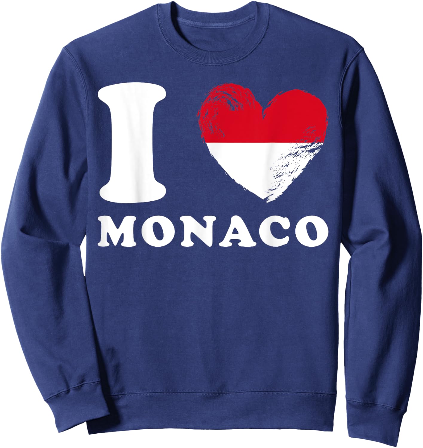 I Love Monaco - Heart Flag Monaco Sweatshirt - Sweatshirt | Navy