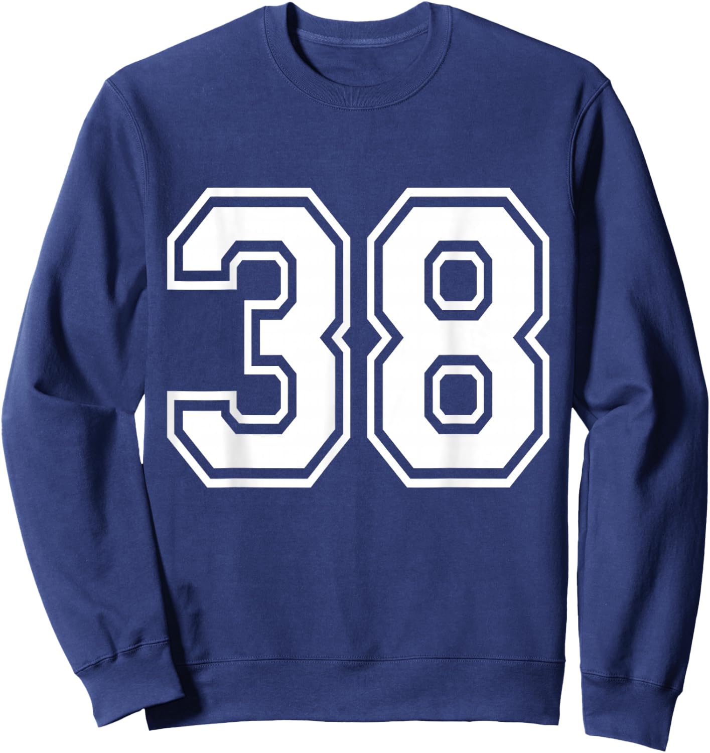 Number 38 Varsity Sports Team Jersey 38th Birthday 38 Years Sweatshirt - Sweatshirt | Navy