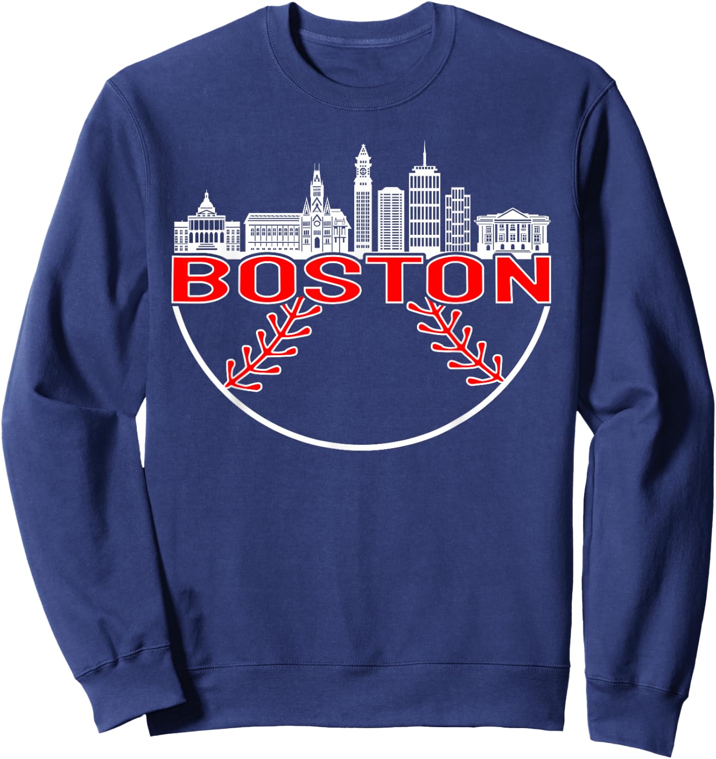 Vintage Style Boston Baseball Sweatshirt - Sweatshirt | Navy