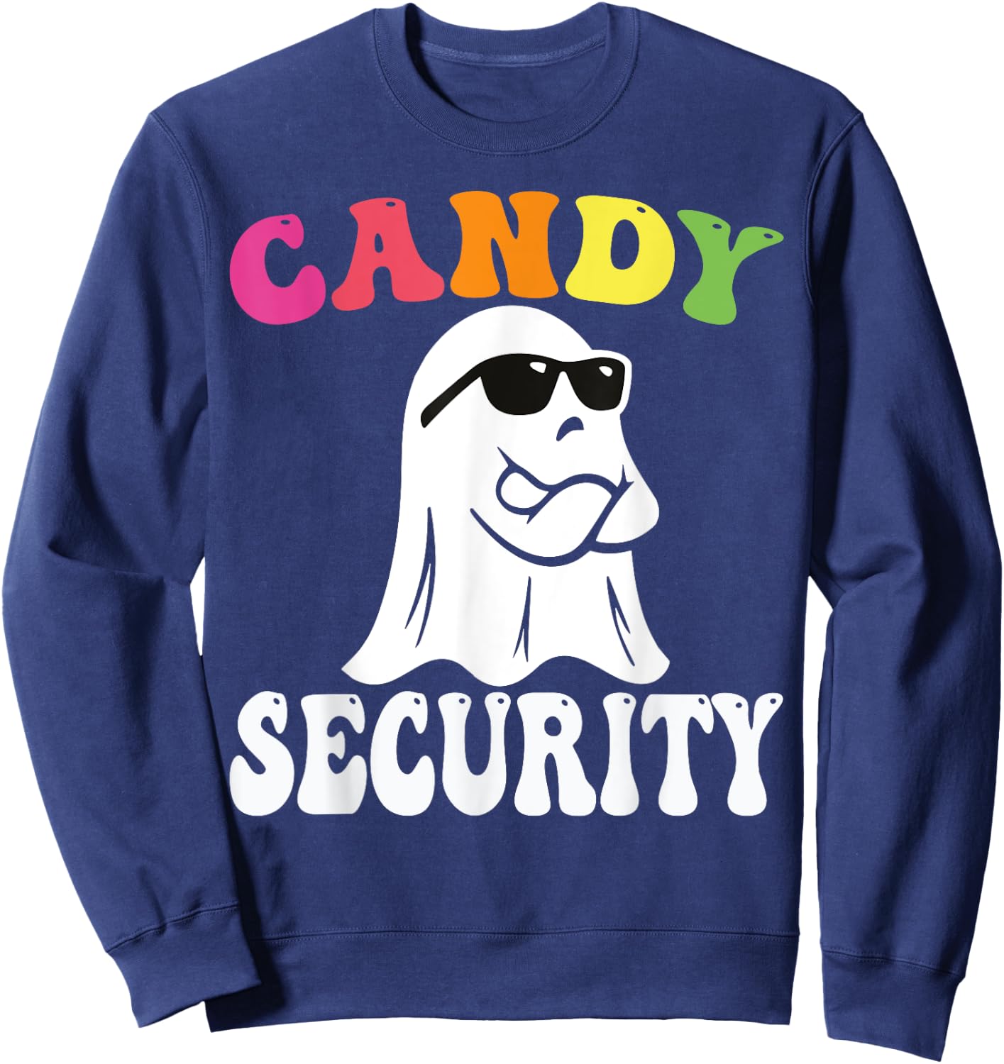 Funny Ghost Candy Security Halloween Costume Halloween Candy Sweatshirt - Sweatshirt | Navy