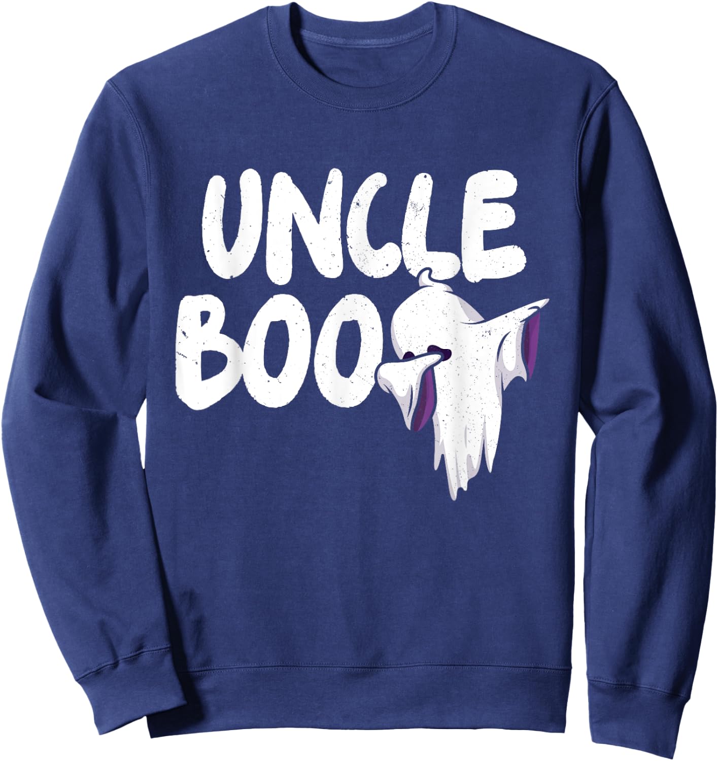 Uncle Boo Ghost Halloween Family Matching Spooky Dad Grandpa Sweatshirt - Sweatshirt | Navy
