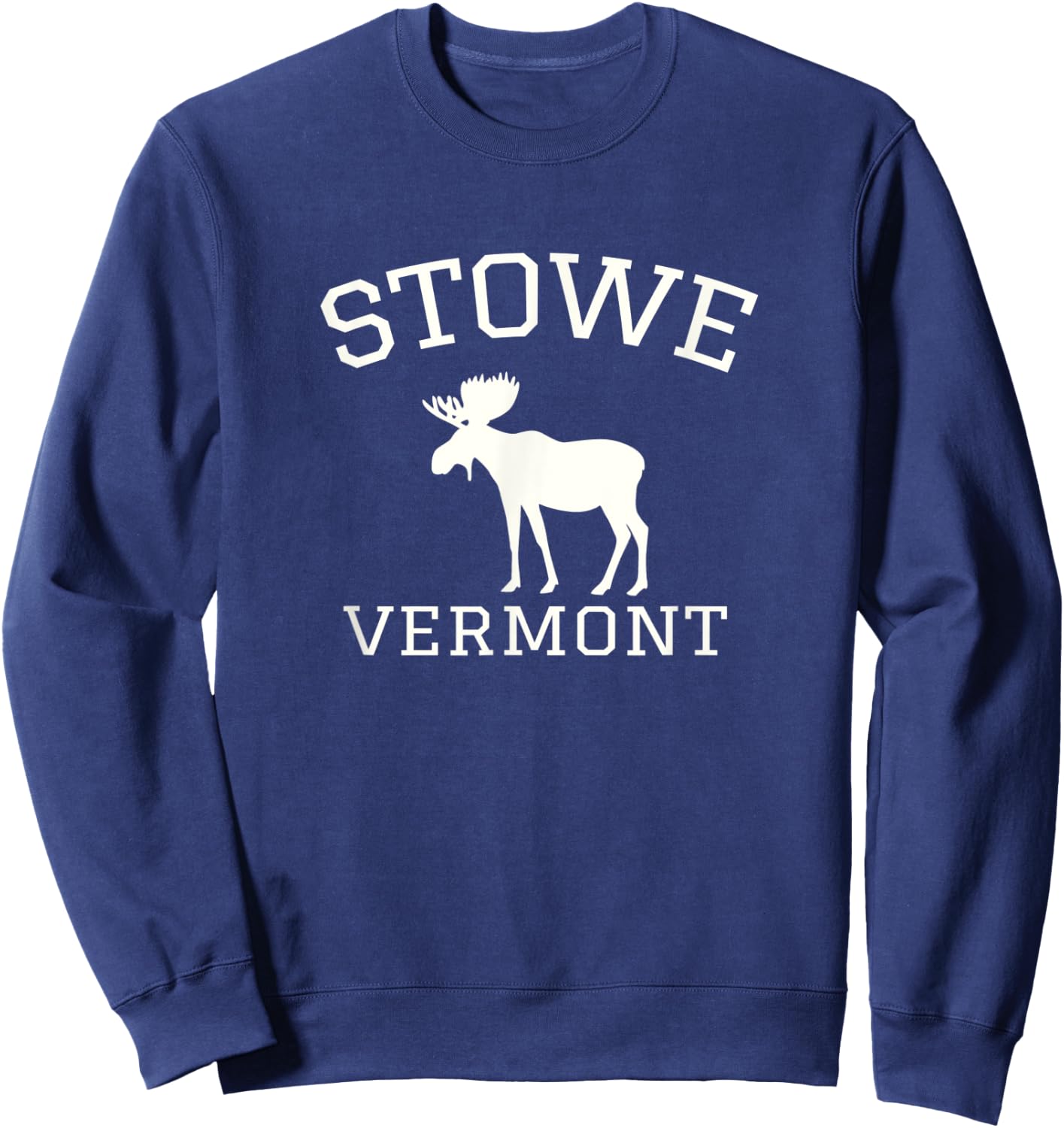 Stowe Vermont graphic - Moose Sweatshirt - Sweatshirt | Navy