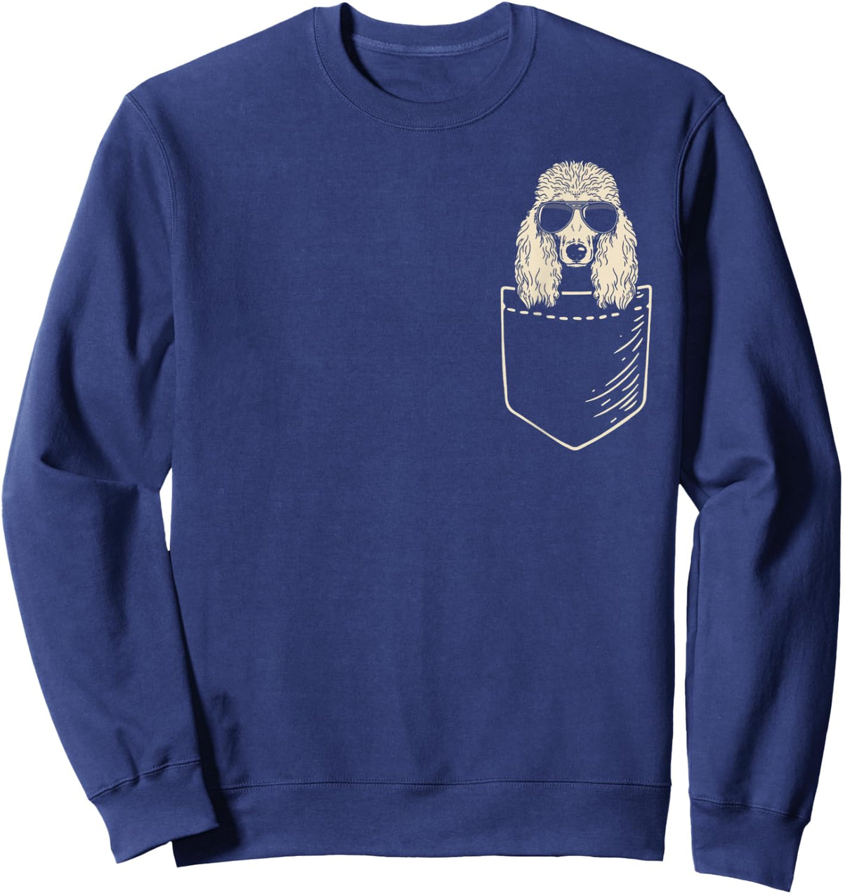 Standard Poodle Cool Love In Pocket Funny For Father's Day Sweatshirt - Sweatshirt | Navy