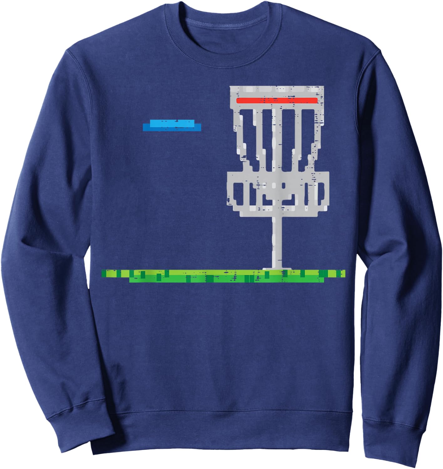 Pixel Disc Golf Frisbee Golfer Frolf Men Boys Kids Women Sweatshirt - Sweatshirt | Navy