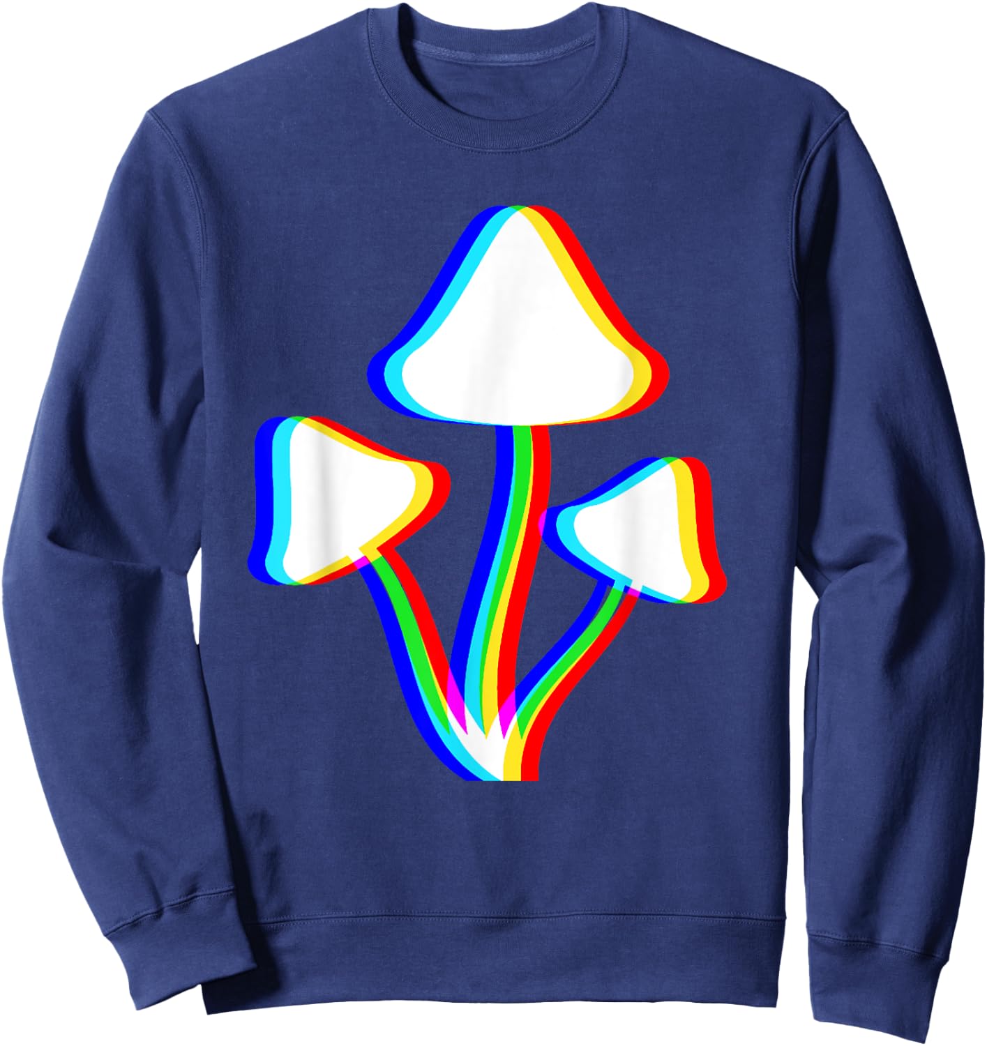 Mushroom Psychedelic EDM Trippy Vaporwave Techno Rave Sweatshirt - Sweatshirt | Navy
