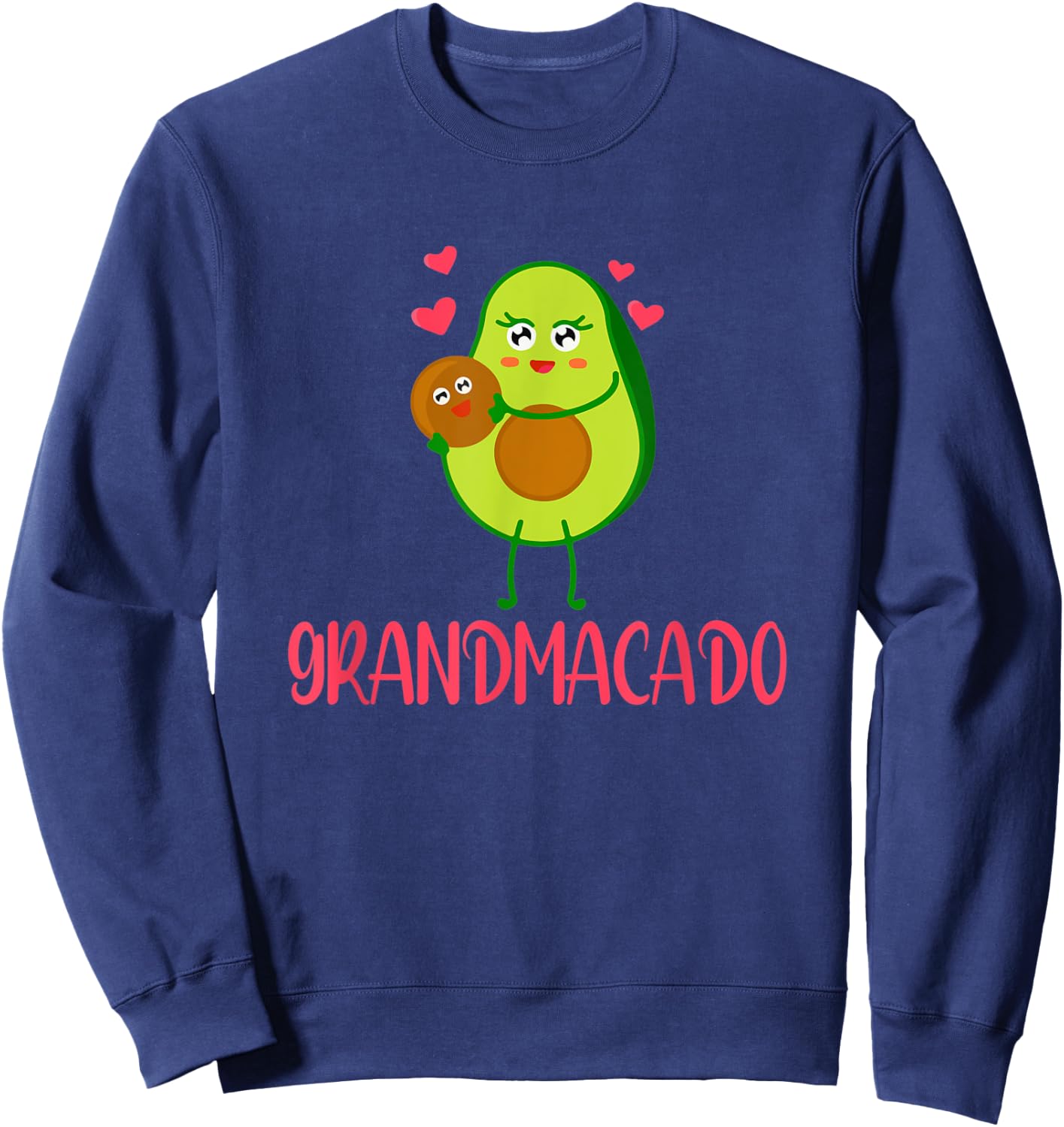 Grandmacado Grandma Avocado Vegan Pregnancy Announcement Sweatshirt - Sweatshirt | Navy