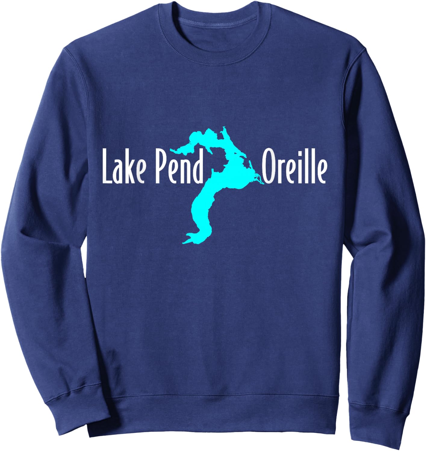 Minimalist Lake Pend Oreille - Idaho Sweatshirt - Sweatshirt | Navy