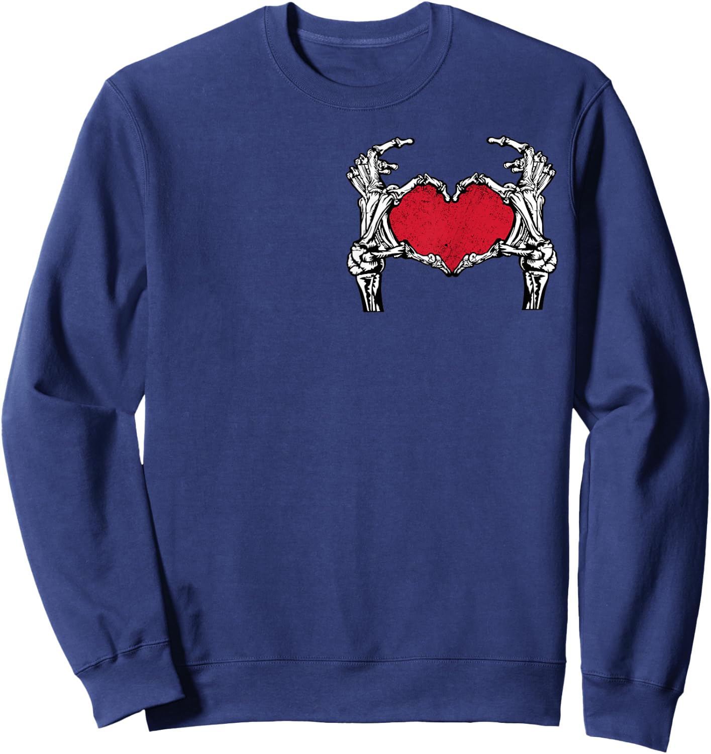 Skeleton Hands For Rock and Roll Couples His and Her Sweatshirt - Sweatshirt | Navy