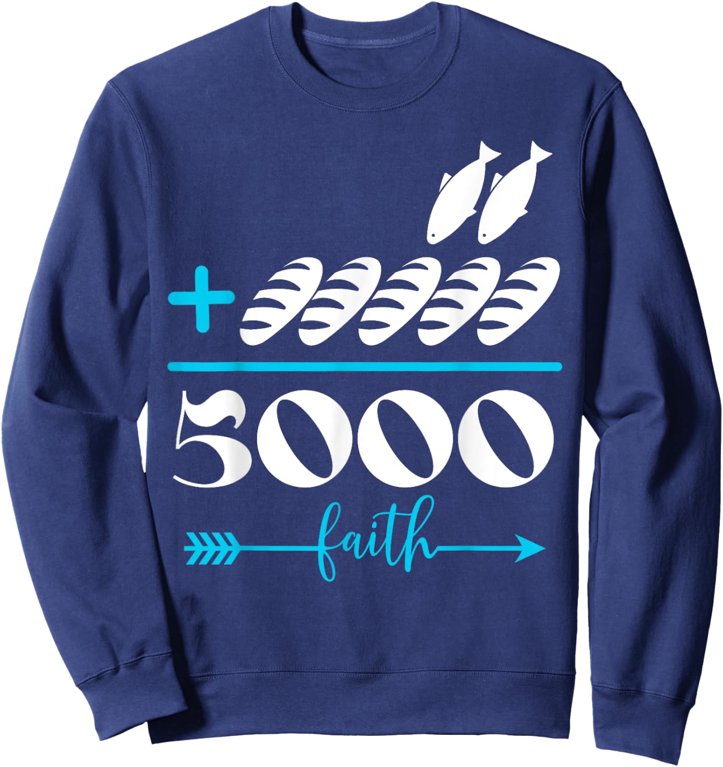 2 Fishes 5 Breads 5000 Chosen Jesus Against The Current Sweatshirt - Sweatshirt | Navy