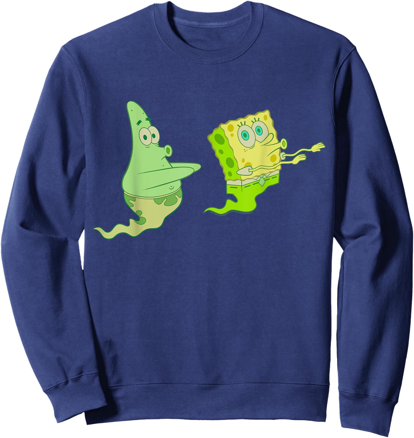 SpongeBob SquarePants Halloween Patrick Star Green Ghost Sweatshirt - Sweatshirt | Navy