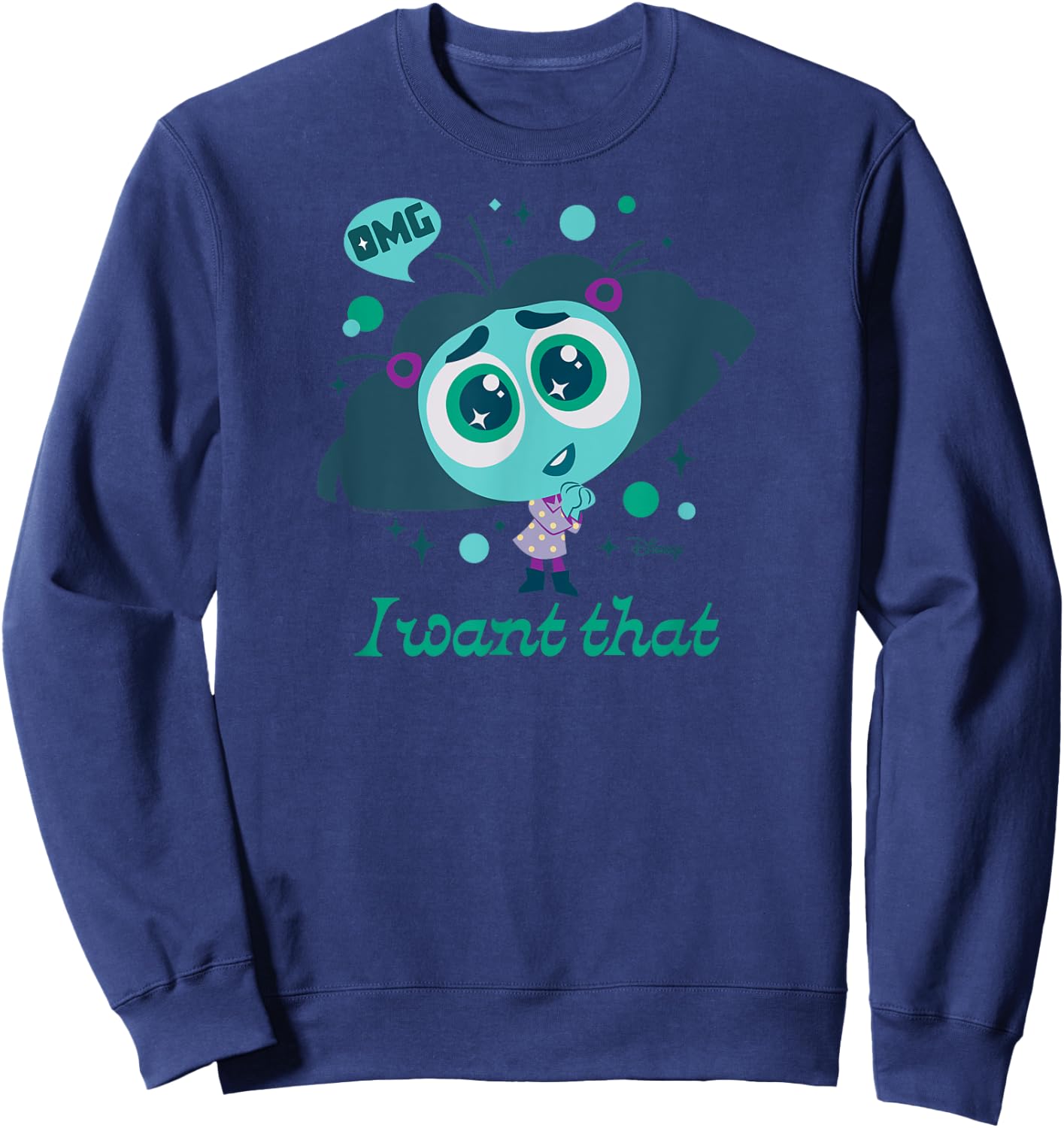 Inside Out 2 - Envy Character OMG I Want That Sweatshirt - Sweatshirt | Navy
