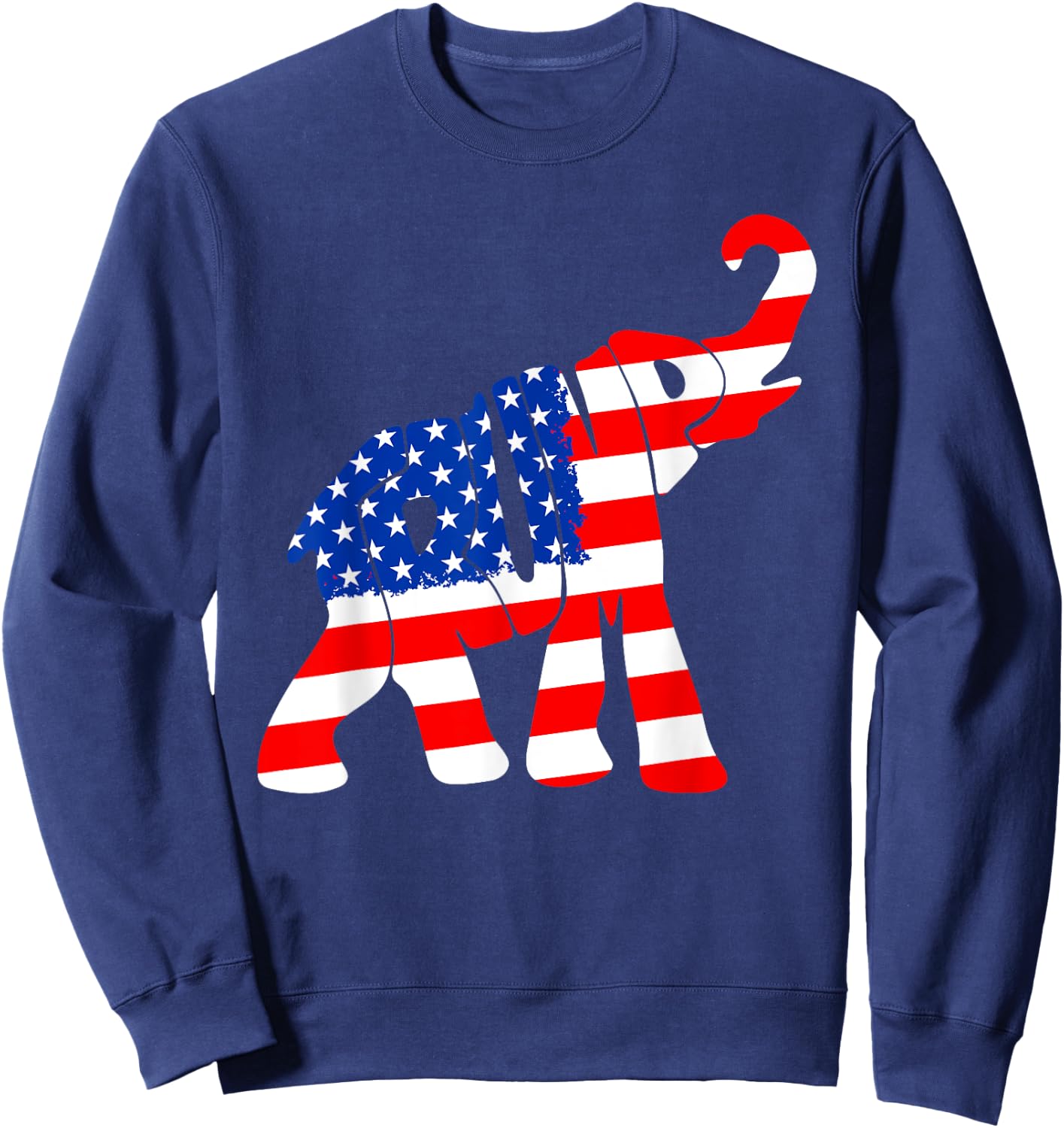 Elehphant American Flag Trump Men Sweatshirt - Sweatshirt | Navy
