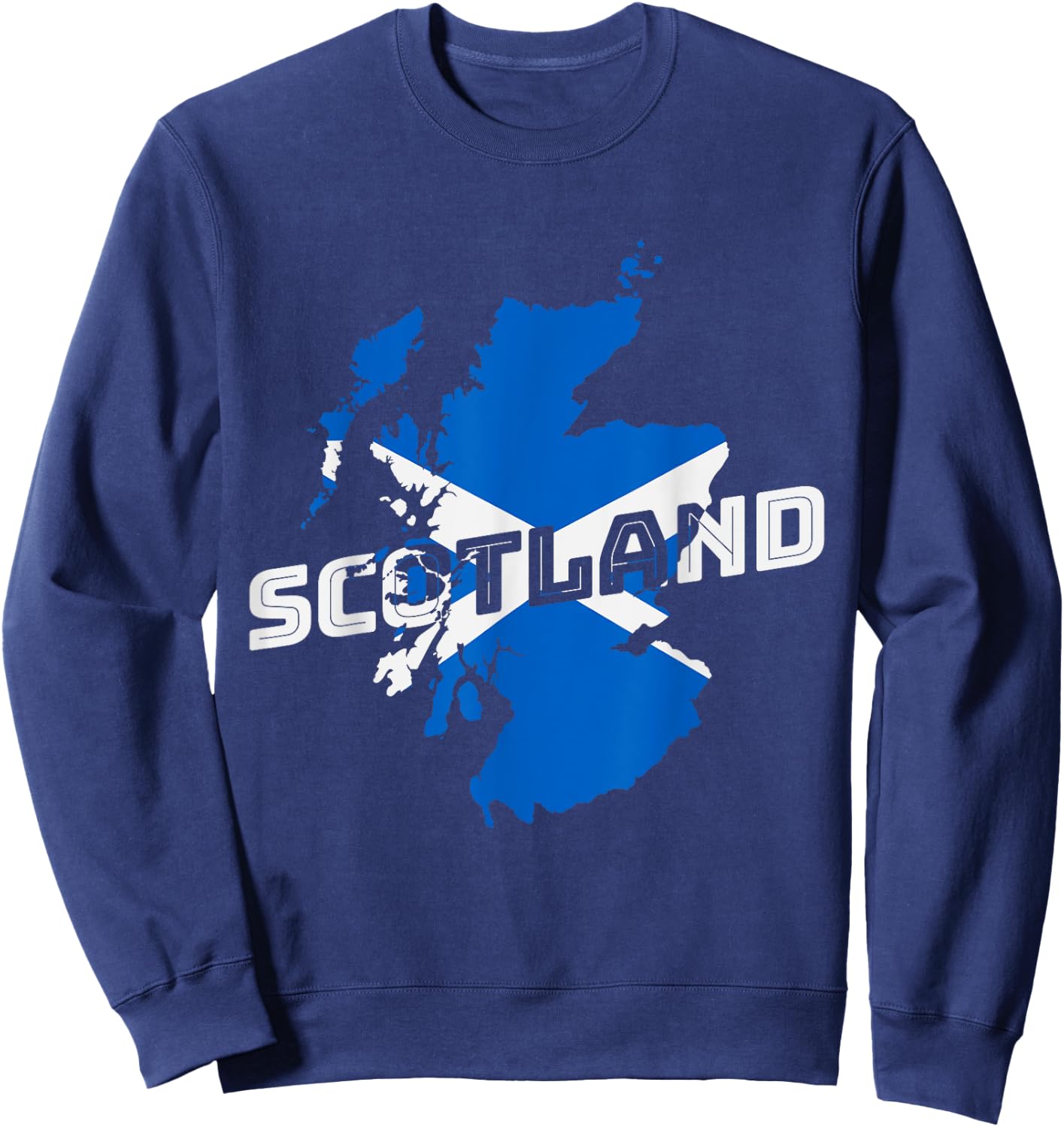 Scottish Map and Flag Souvenir Scotland Pride Scottish Gift Sweatshirt - Sweatshirt | Navy