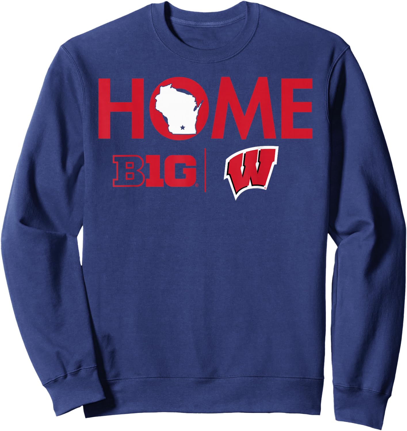 Wisconsin Badgers Big 10 Home Black Officially Licensed Sweatshirt - Sweatshirt | Navy