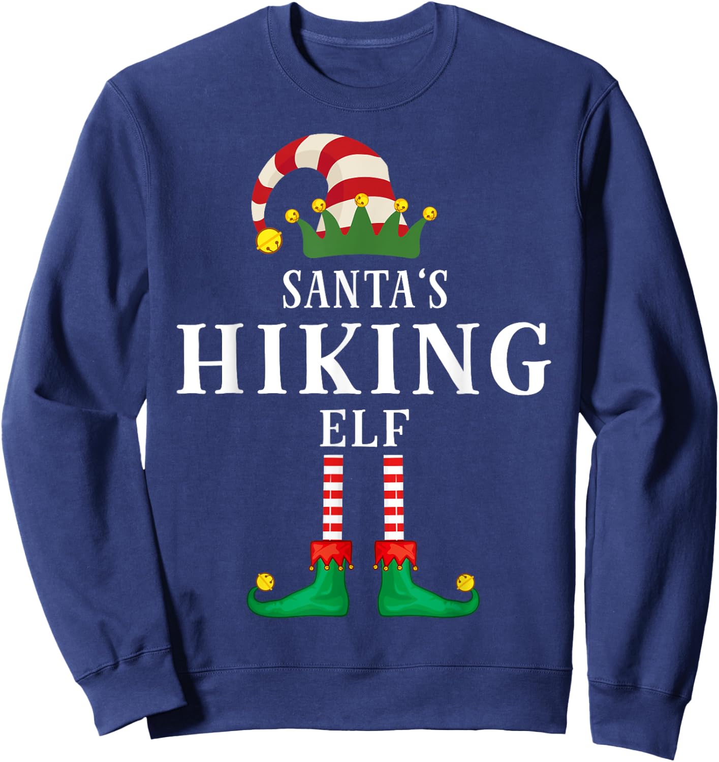Santa's Hiking Christmas Family Pajama Sweatshirt - Sweatshirt | Navy