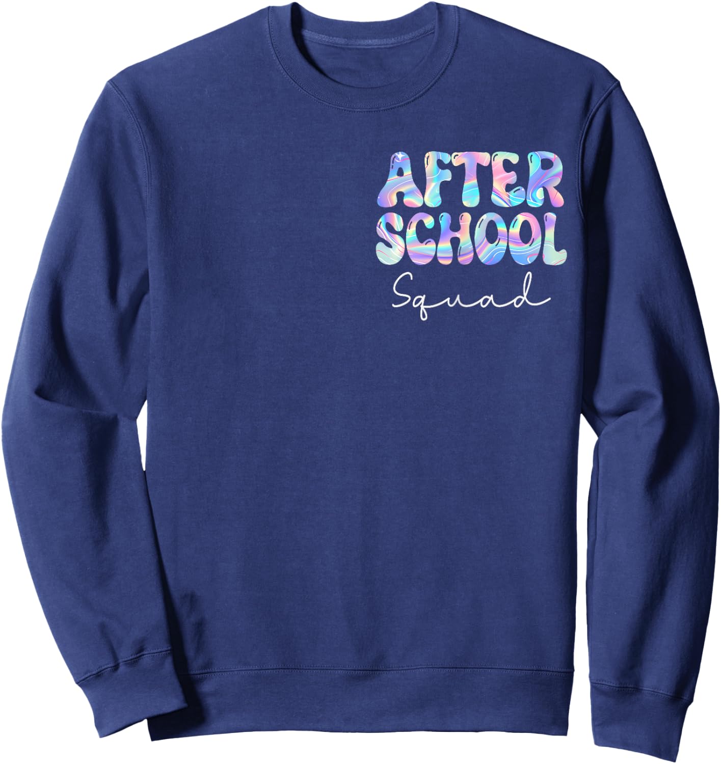 After School Squad Groovy Back to School Cute Teachers Women Sweatshirt - Sweatshirt | Navy