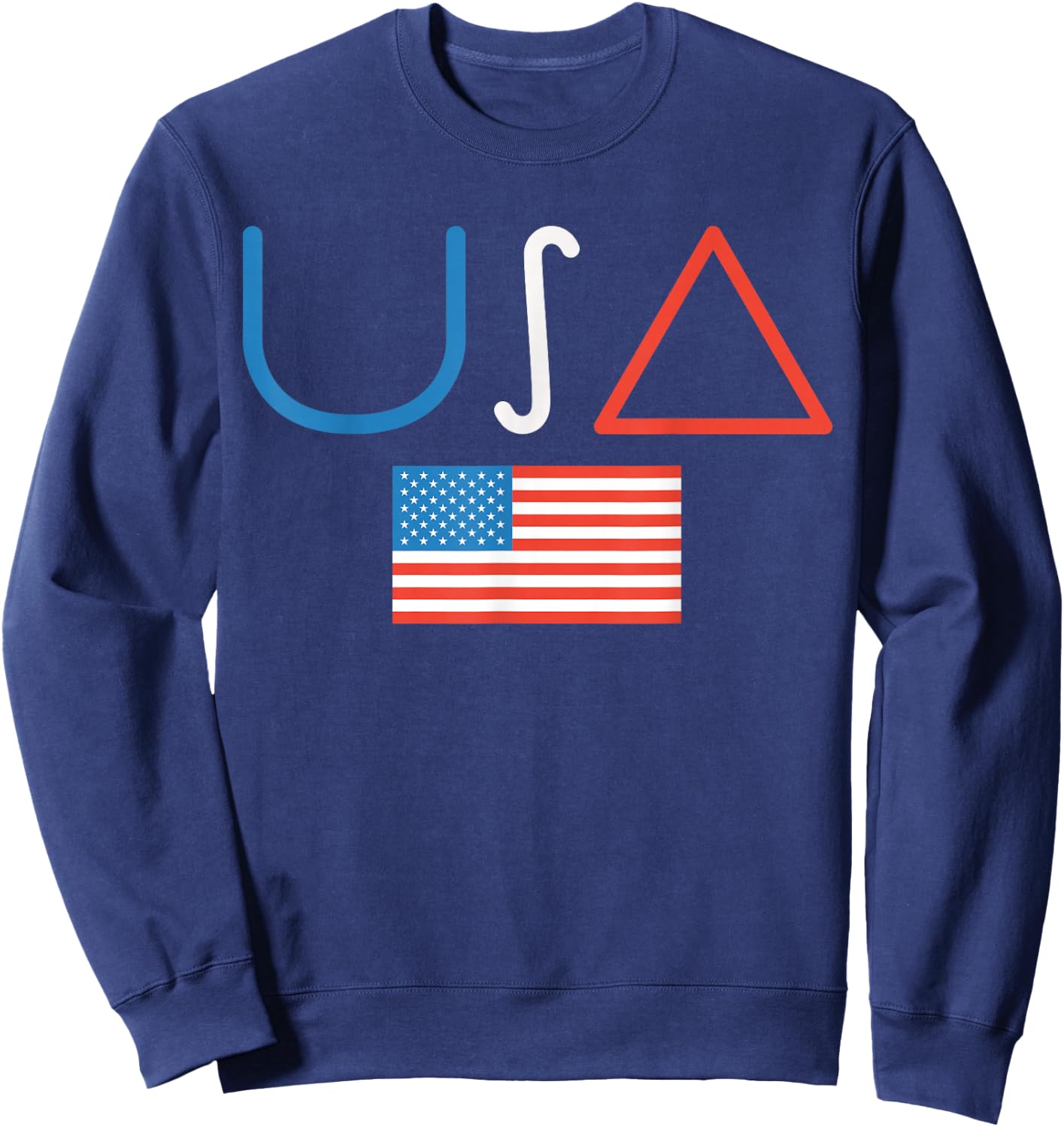 USA Math Symbols American Flag Math Teacher 4th Of July Sweatshirt - Sweatshirt | Navy