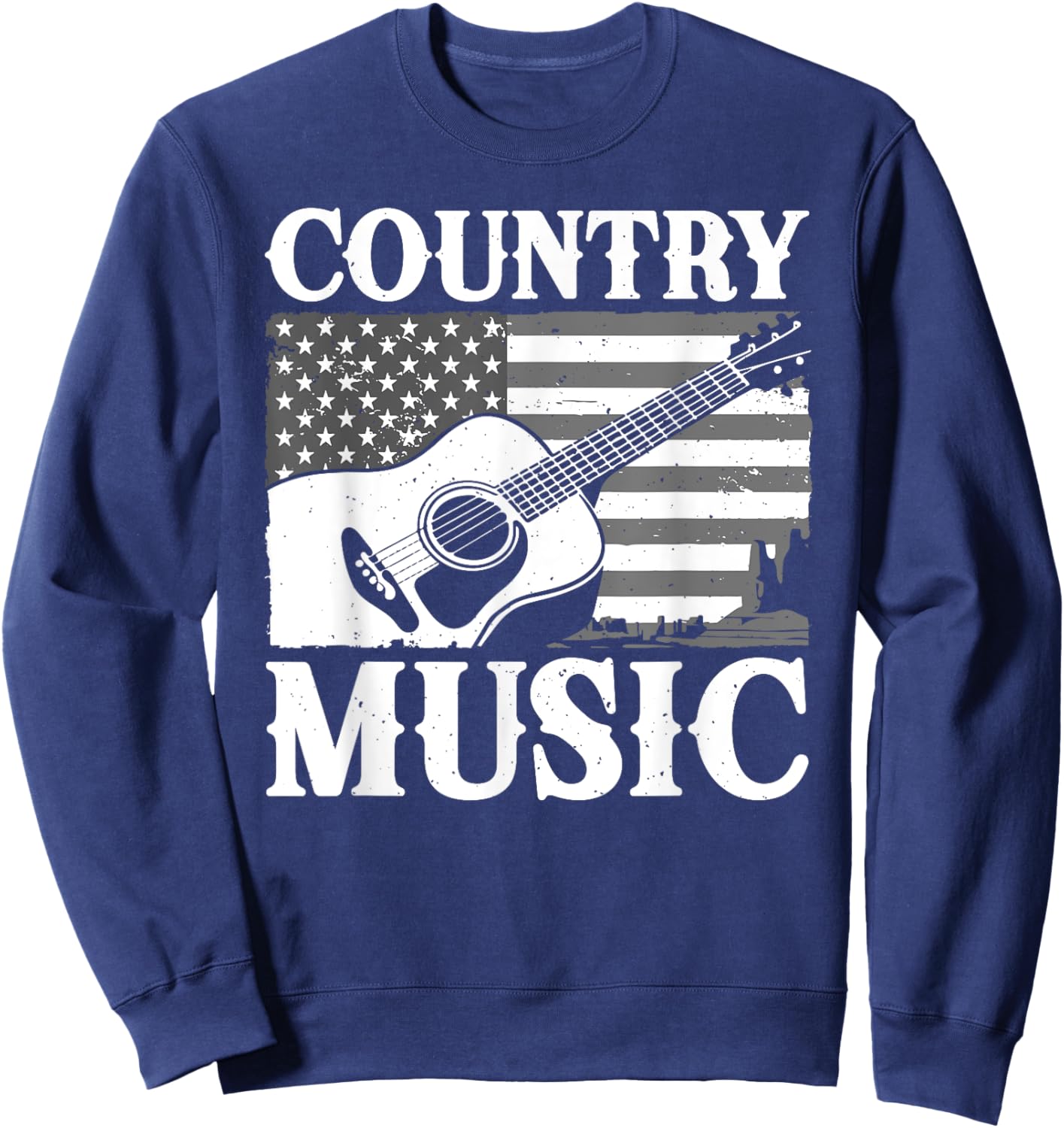 Cool Country Music Art Women Classic Country Music Sweatshirt - Sweatshirt | Navy